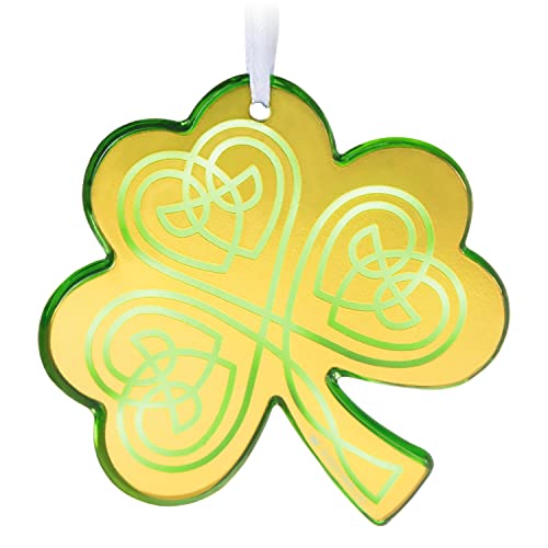 Hallmark Keepsake Christmas Ornament 2022, Luck o’ The Irish Shamrock, Glass