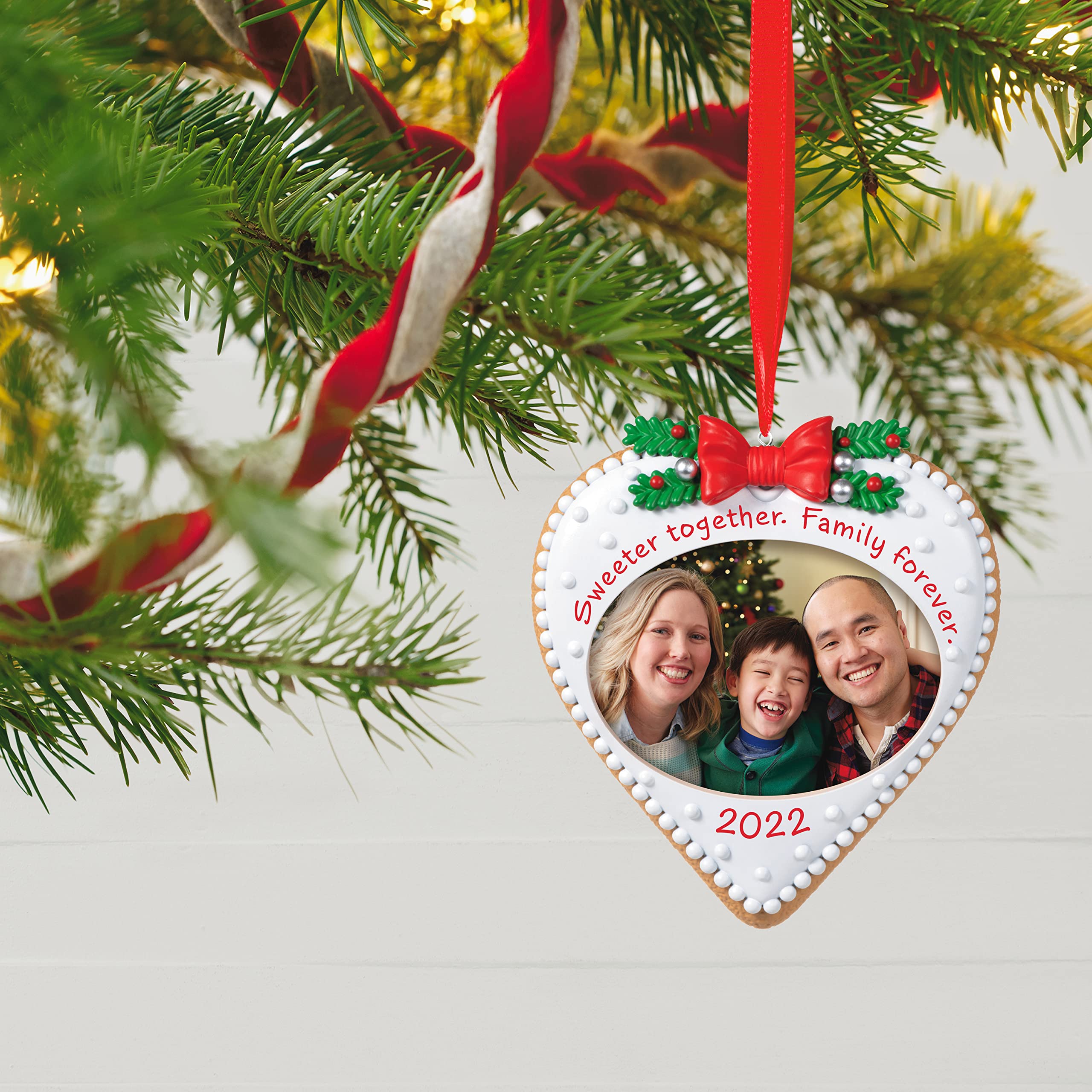 Hallmark Keepsake Christmas Ornament 2022 Year-Dated, Family Forever Cookie Photo Frame,Plastic