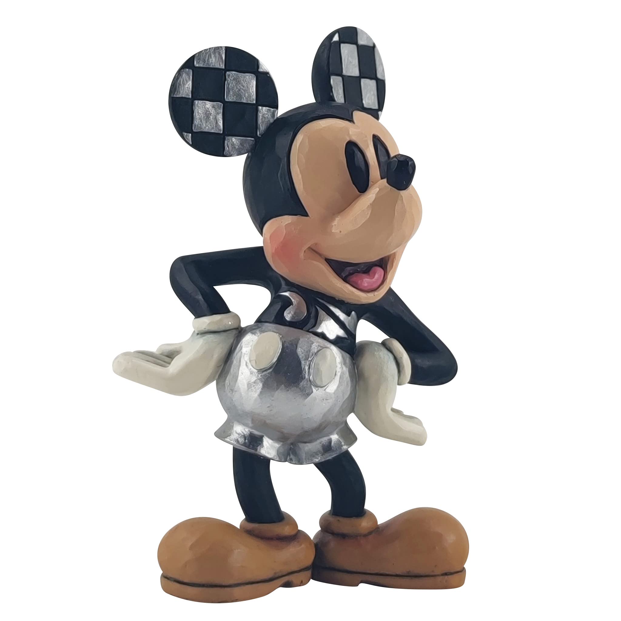 Enesco Jim Shore Disney Traditions 100 Years of Wonder Mickey Hands on HIPS Figurine, 3.5 Inch, Multicolor