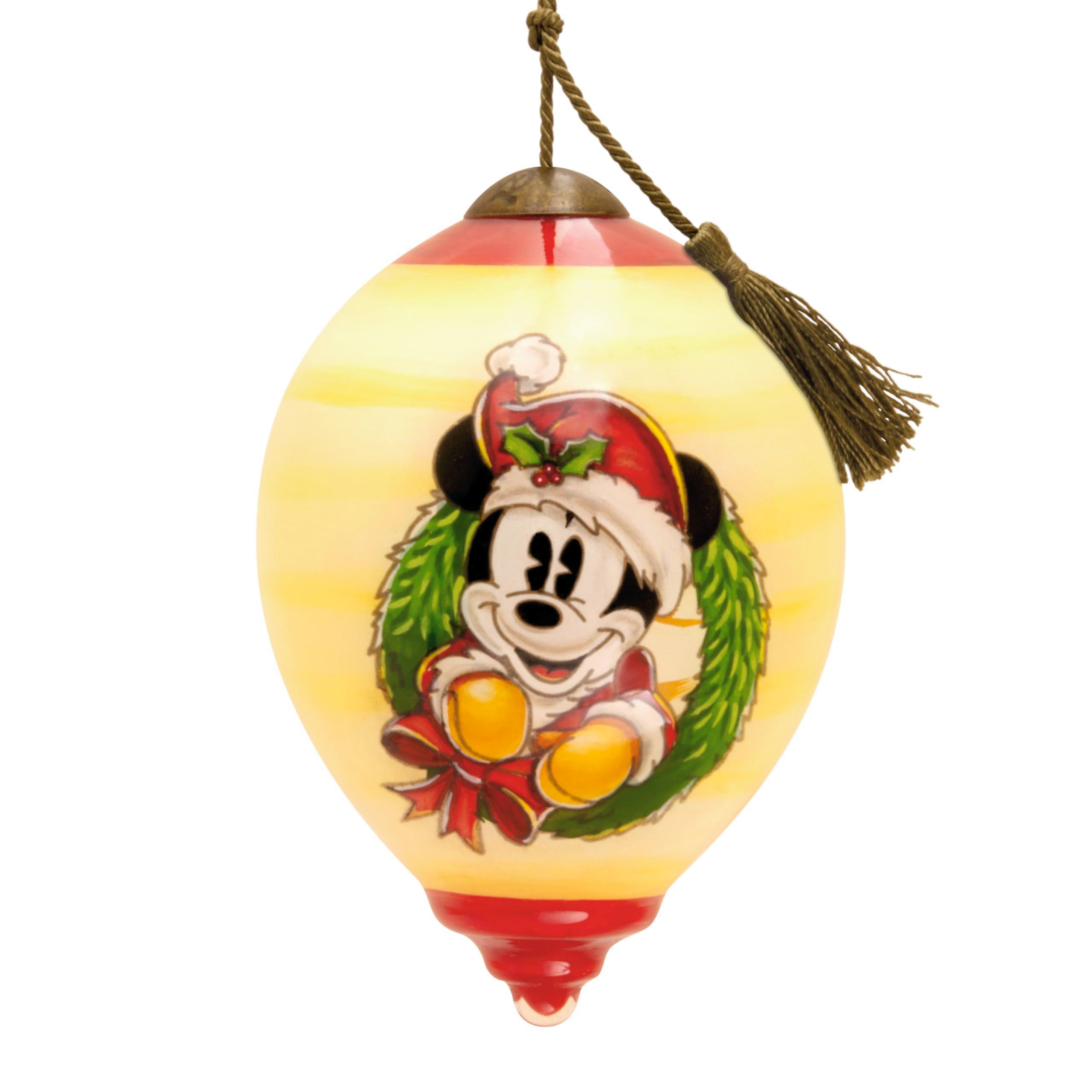 Hallmark Disney Ne'Qwa Art Mickey Mouse Christmas Ornament, Hand-Painted Glass