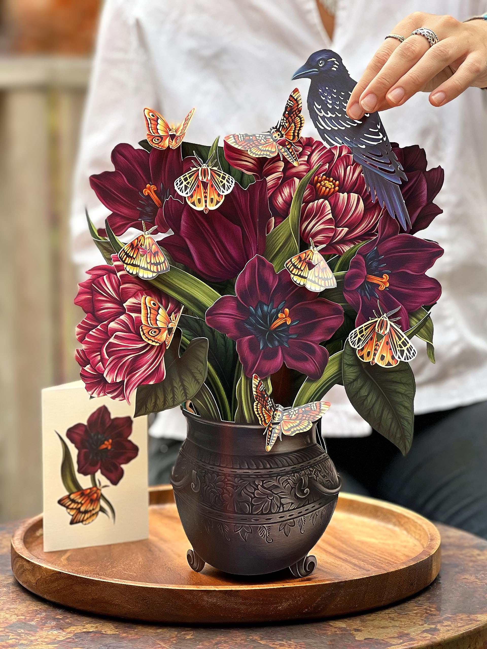 FreshCut Paper "Moonlight Garden" Life-Sized Pop-Up Flower Bouquet Card