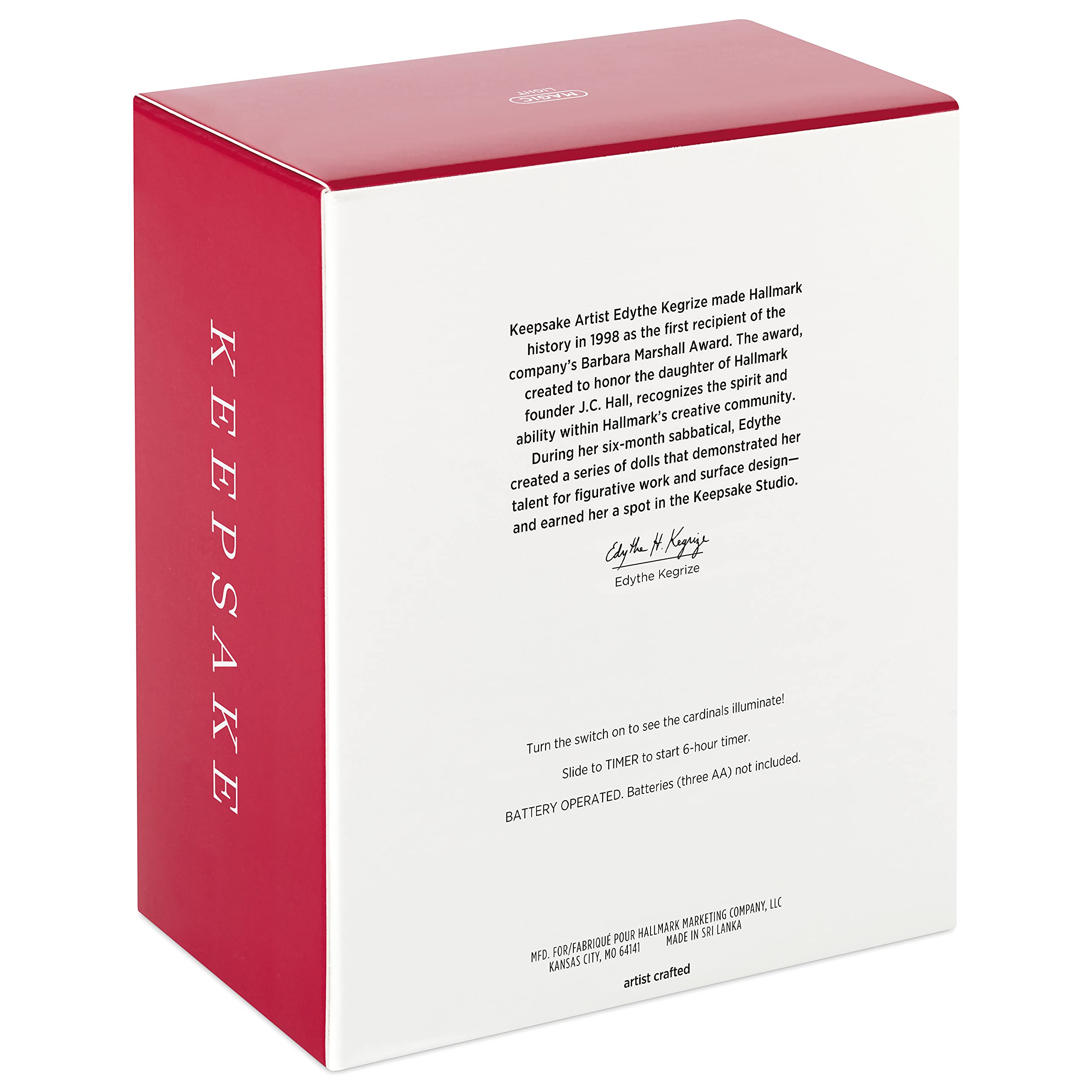 Hallmark Keepsake 2022, Decorative Cardinals 10-Light Christmas String Lights, 10'