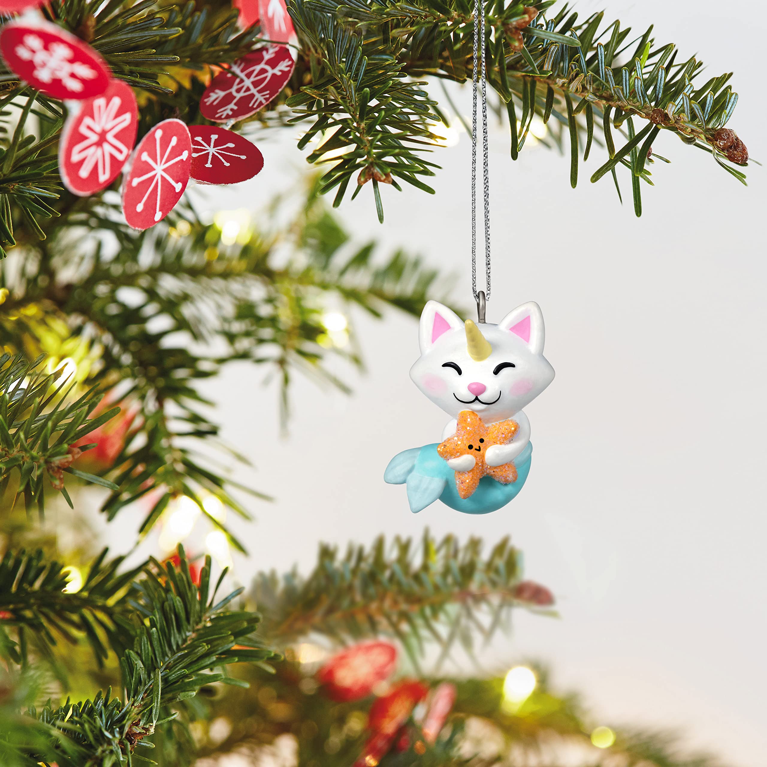 Hallmark Keepsake 1" Miniature Christmas Ornament 2022, Cute Mermaid Kitty, Mini, Plastic