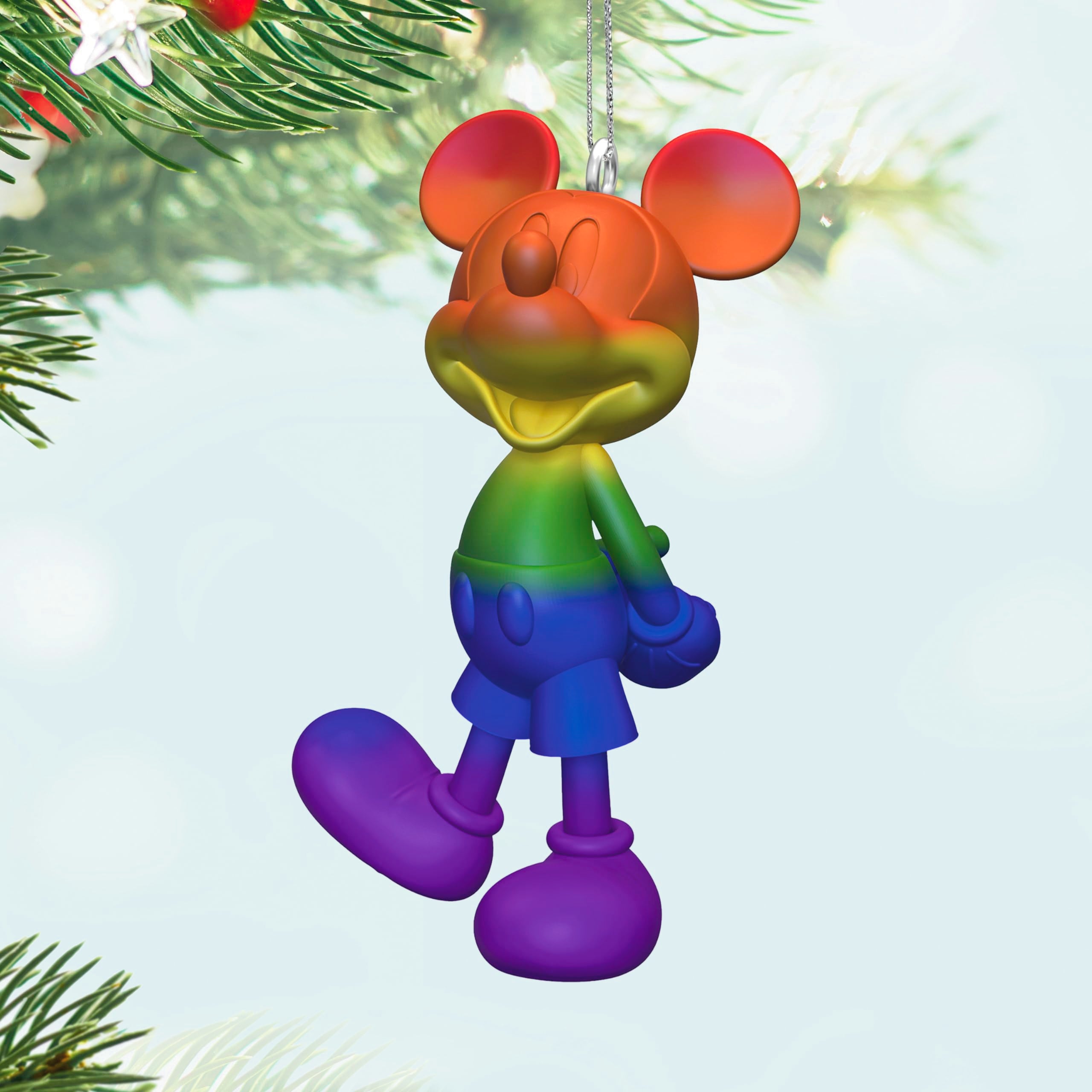 Hallmark Keepsake Christmas Ornament 2024, Disney Mickey Mouse Rainbow Mickey, Gifts for Disney Fans