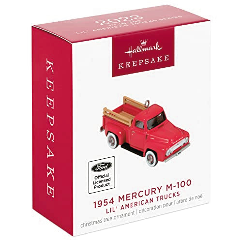 Hallmark Keepsake 0.75" Miniature Christmas Ornament 2023, Lil' American Trucks 1954 Mercury M-100 Mini Metal