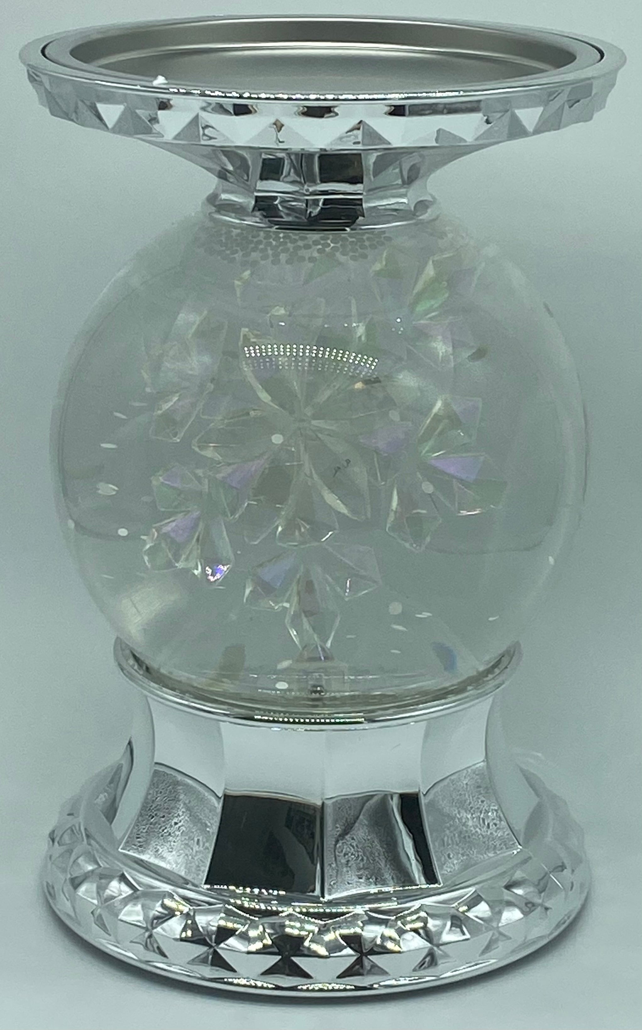 Christmas Snowflakes Rotating Water Globe Bath and Body Works Candle Holder