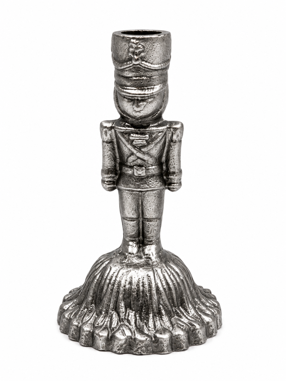 Ganz CBK Silver Metallic Cast Nutcracker Taper Candle Holder