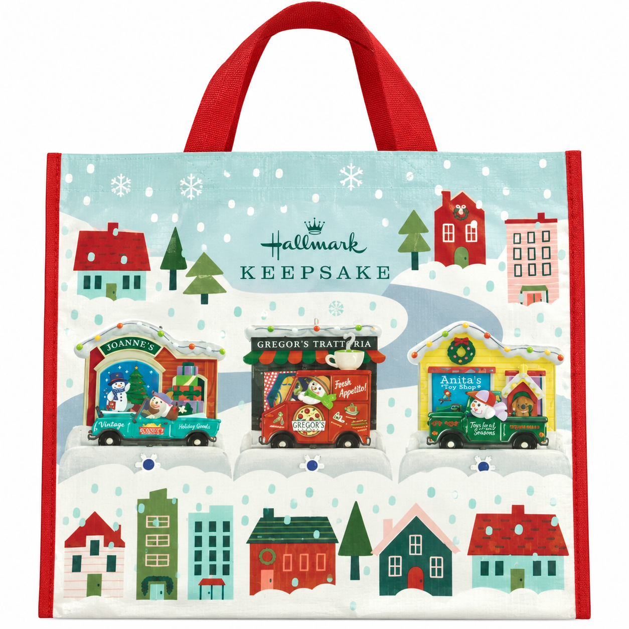"Main Street Village" Hallmark Keepsake Christmas Reusable Tote Bag