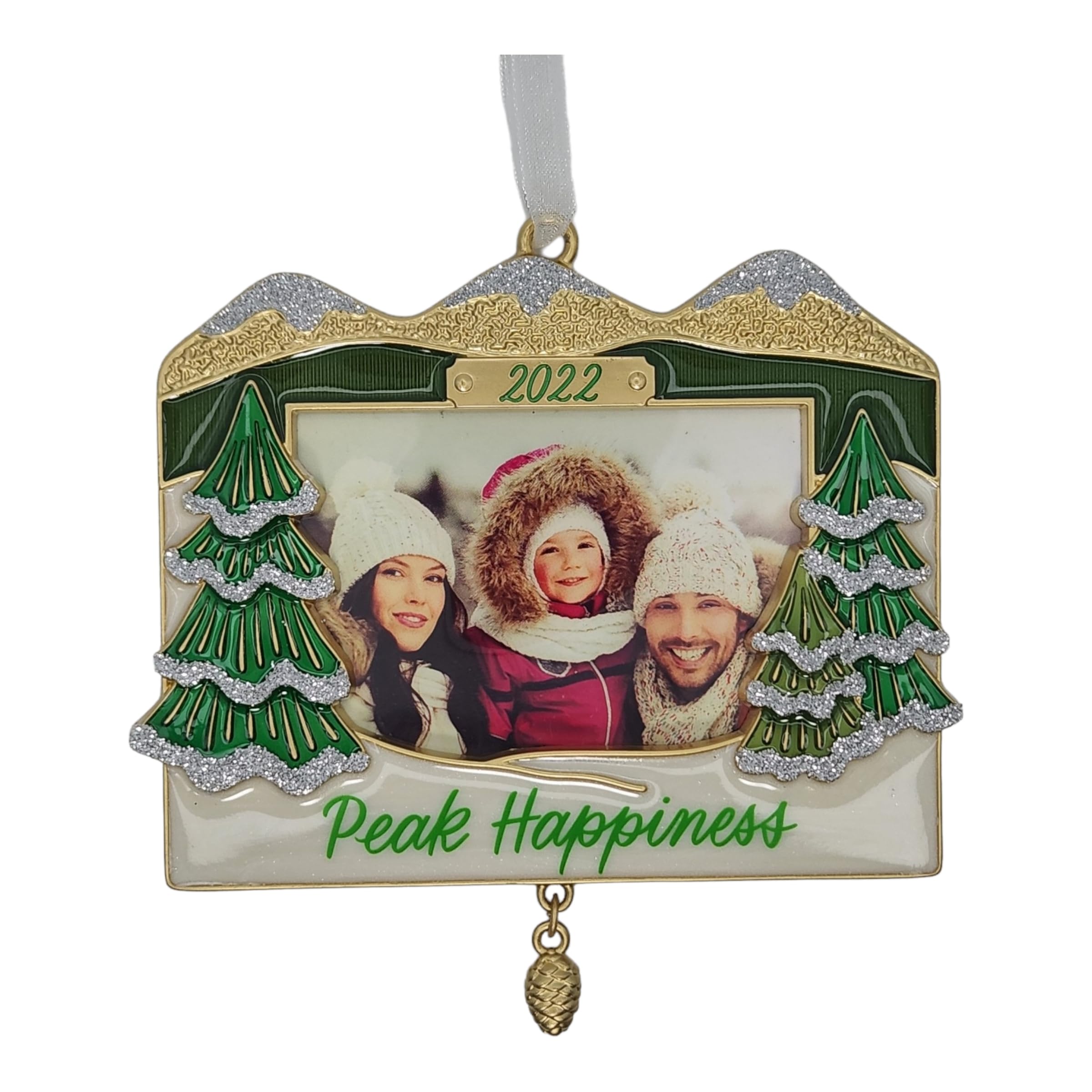 Hallmark Keepsake Christmas Ornament 2022, Peak Happiness Picture Frame, Metal