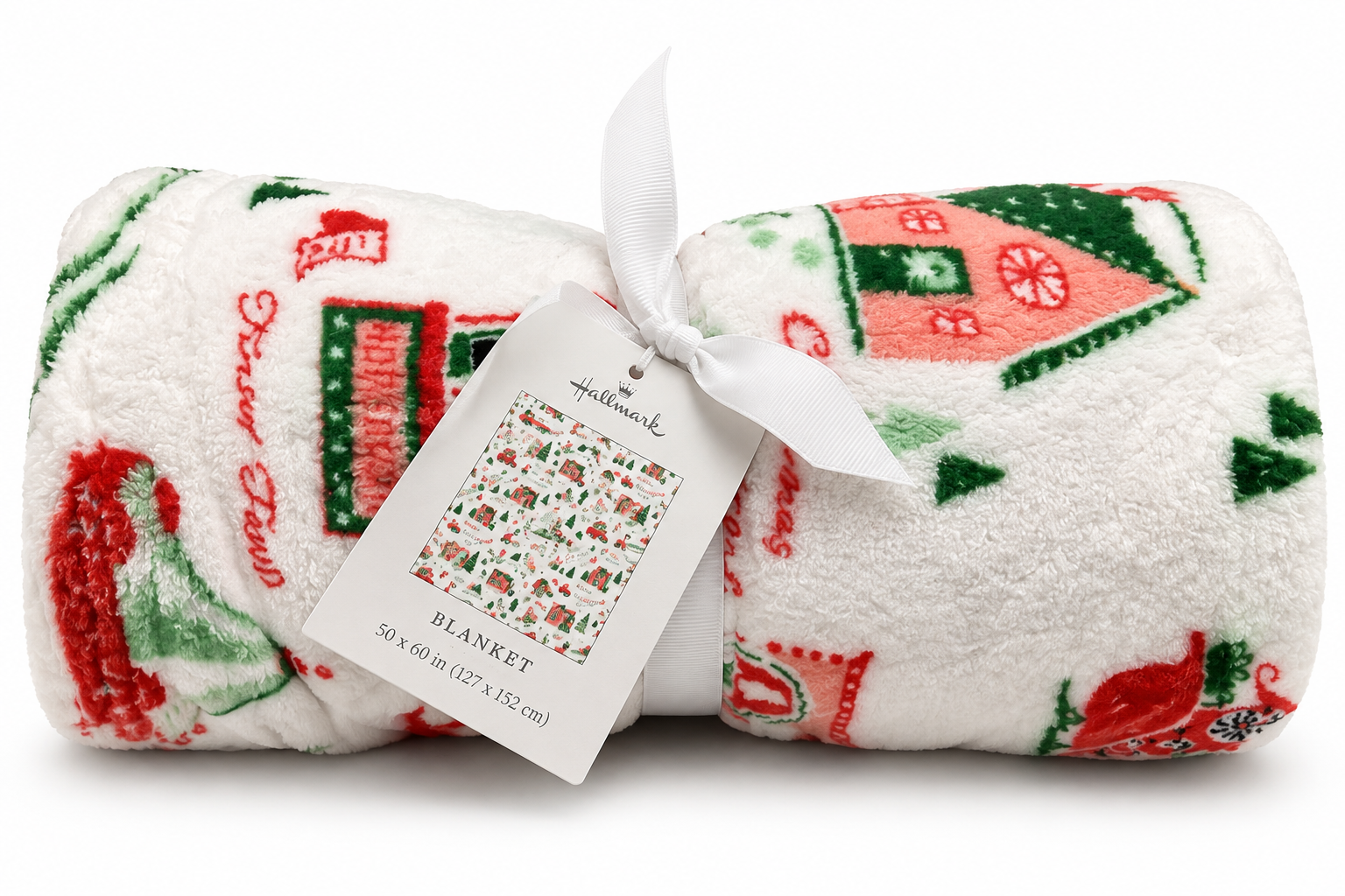 Hallmark Christmas Village Printed Plush Fleece Throw Blanket 50" x 60"