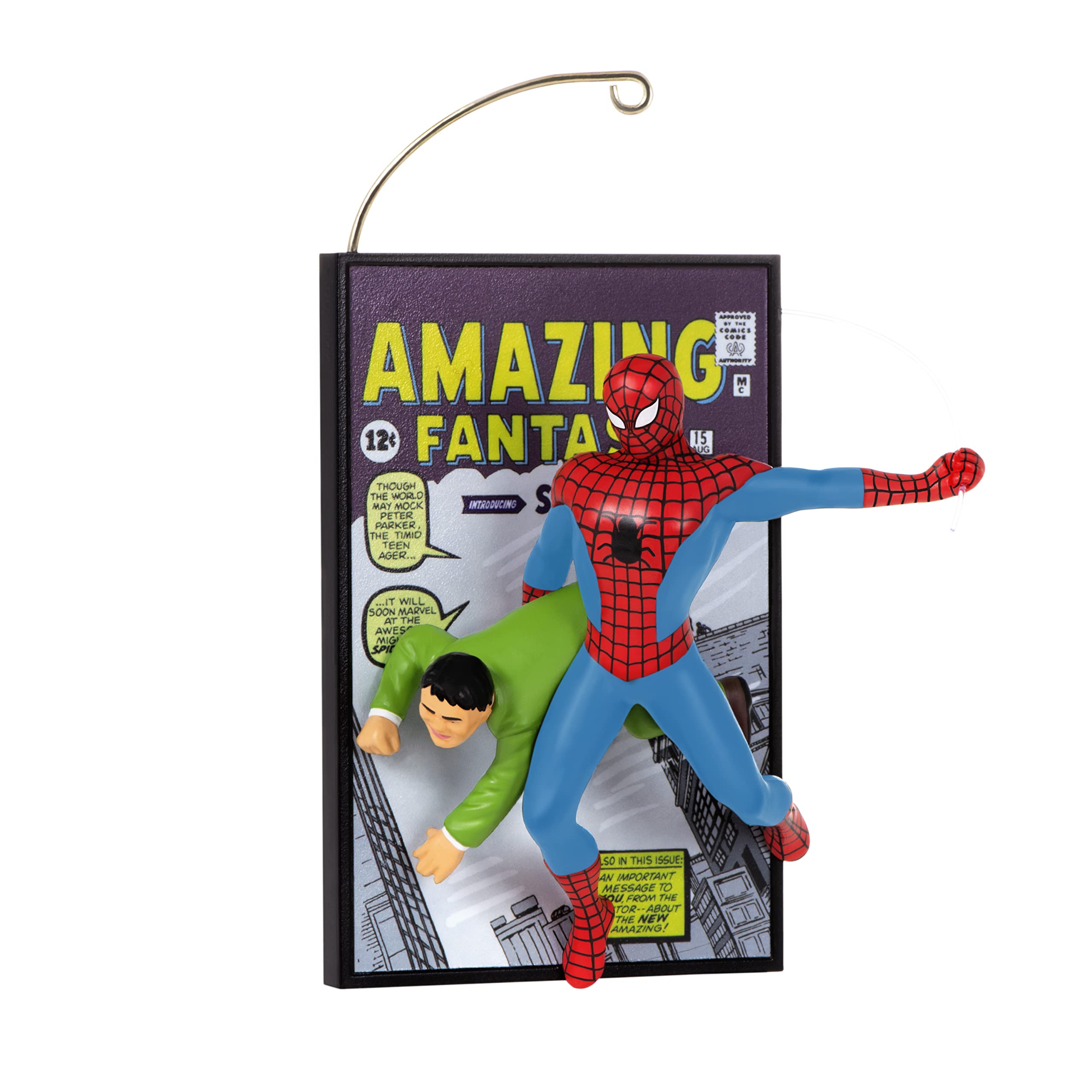Hallmark Keepsake Plastic Christmas Ornament 2022, Marvel Spider-Man Amazing Fantasy 60th Anniversary