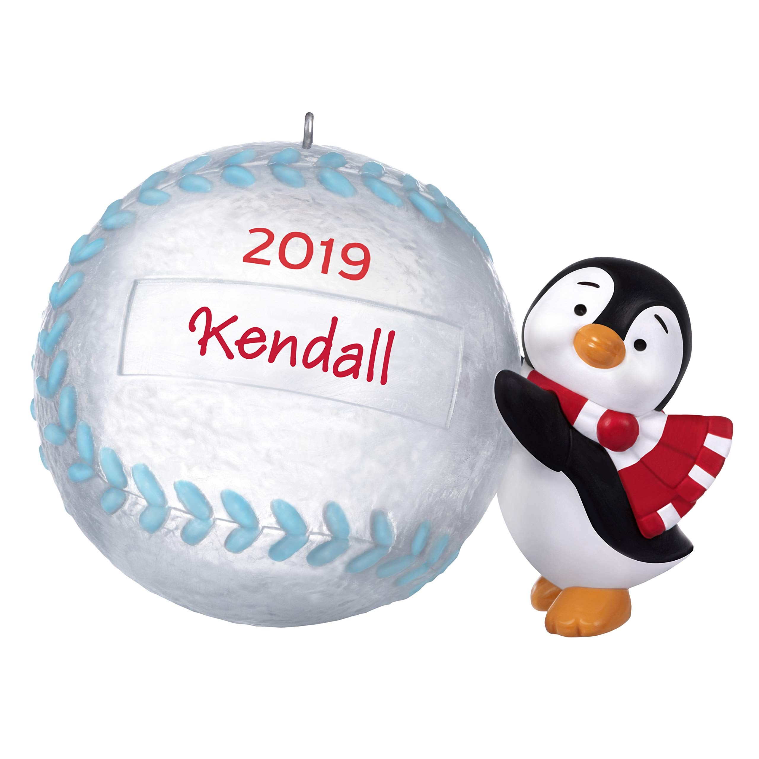 Hallmark Keepsake Christmas 2019 Year Dated Baseball Star Penguin DIY Personalized Ornament,