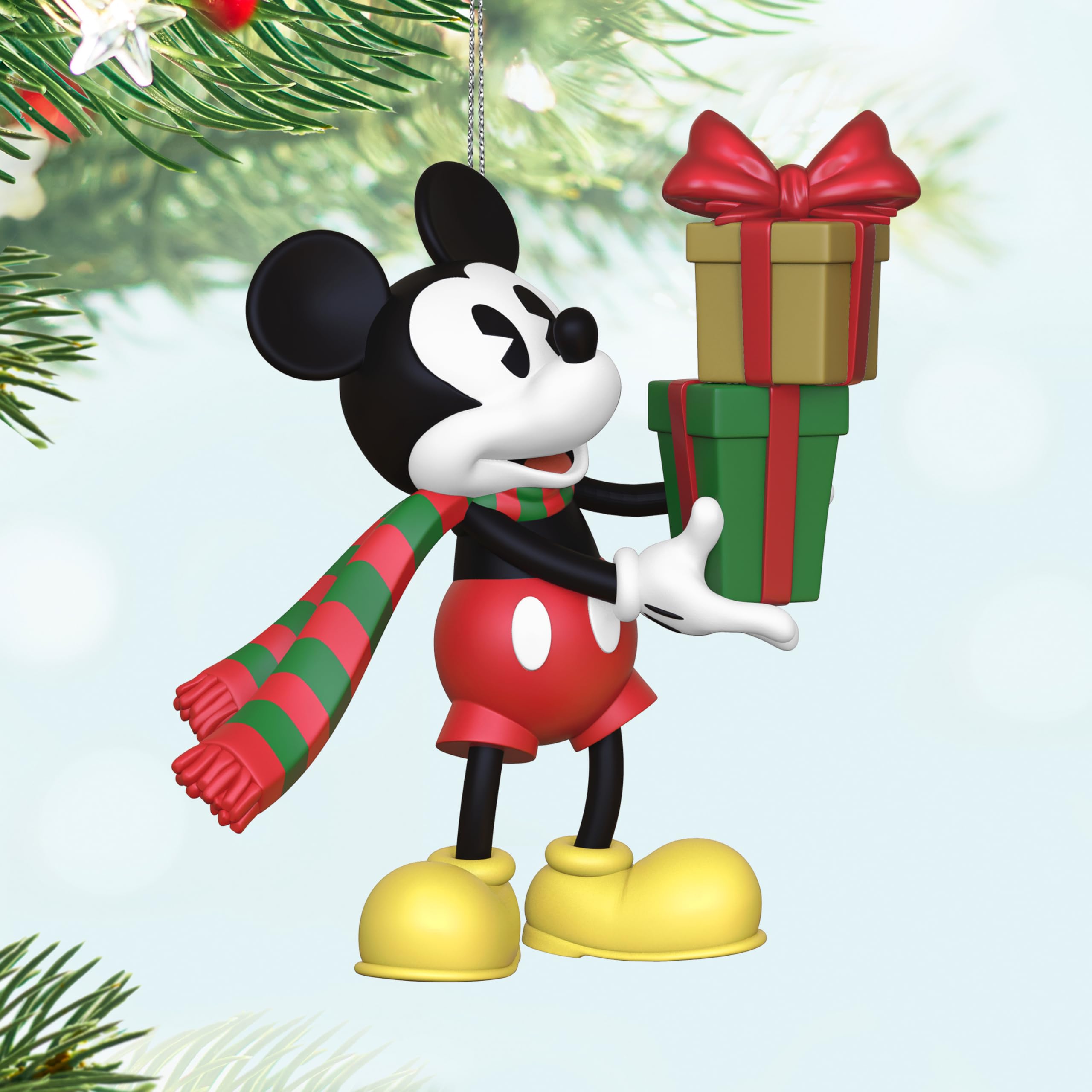 Hallmark Keepsake 1.16" Mini Christmas Ornament, Disney Mickey Mouse Mickey's Special Delivery, Gifts for Disney Fans