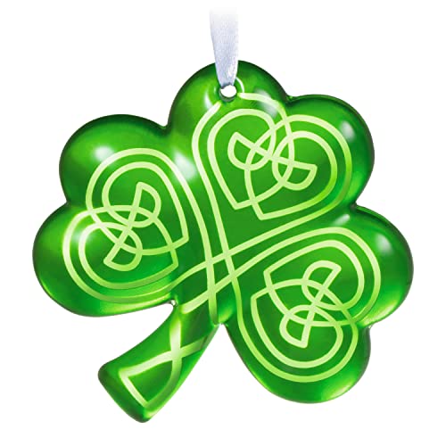 Hallmark Keepsake Christmas Ornament 2022, Luck o’ The Irish Shamrock, Glass