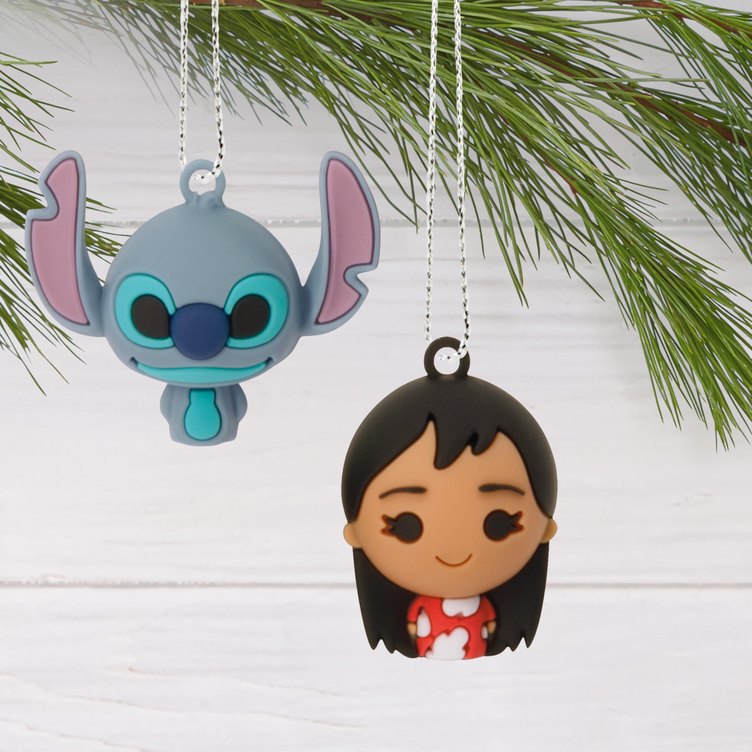 Hallmark Disney Lilo and Stitch Christmas Ornaments, Miniature Set of 6