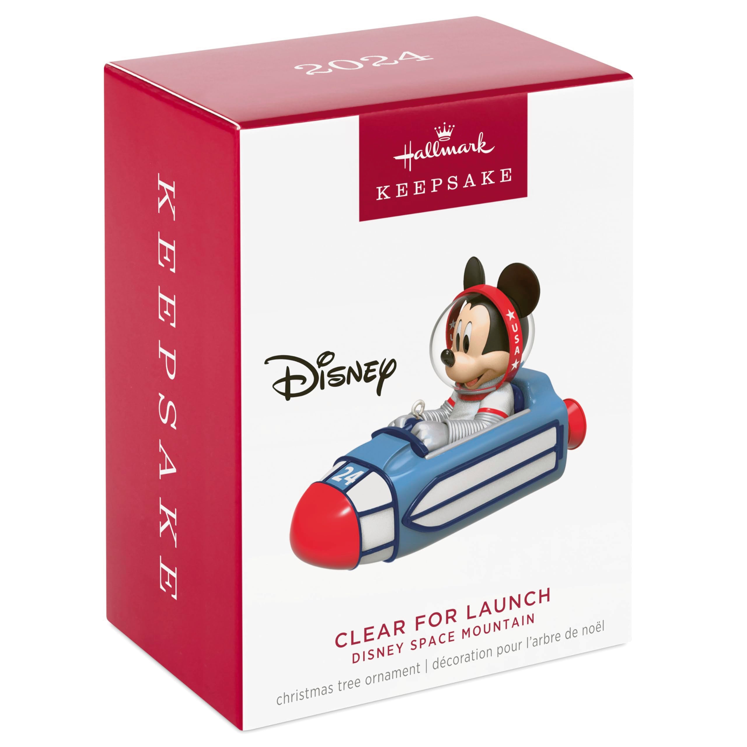 Hallmark Keepsake Mickey Mouse Christmas Ornament 2024, Disney Space Mountain Clear for Launch, Gifts for Disney Fans