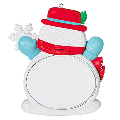 Hallmark Keepsake Plastic, Christmas Ornament 2022 Year-Dated, Grandkid Hugs Snowman Photo Frame