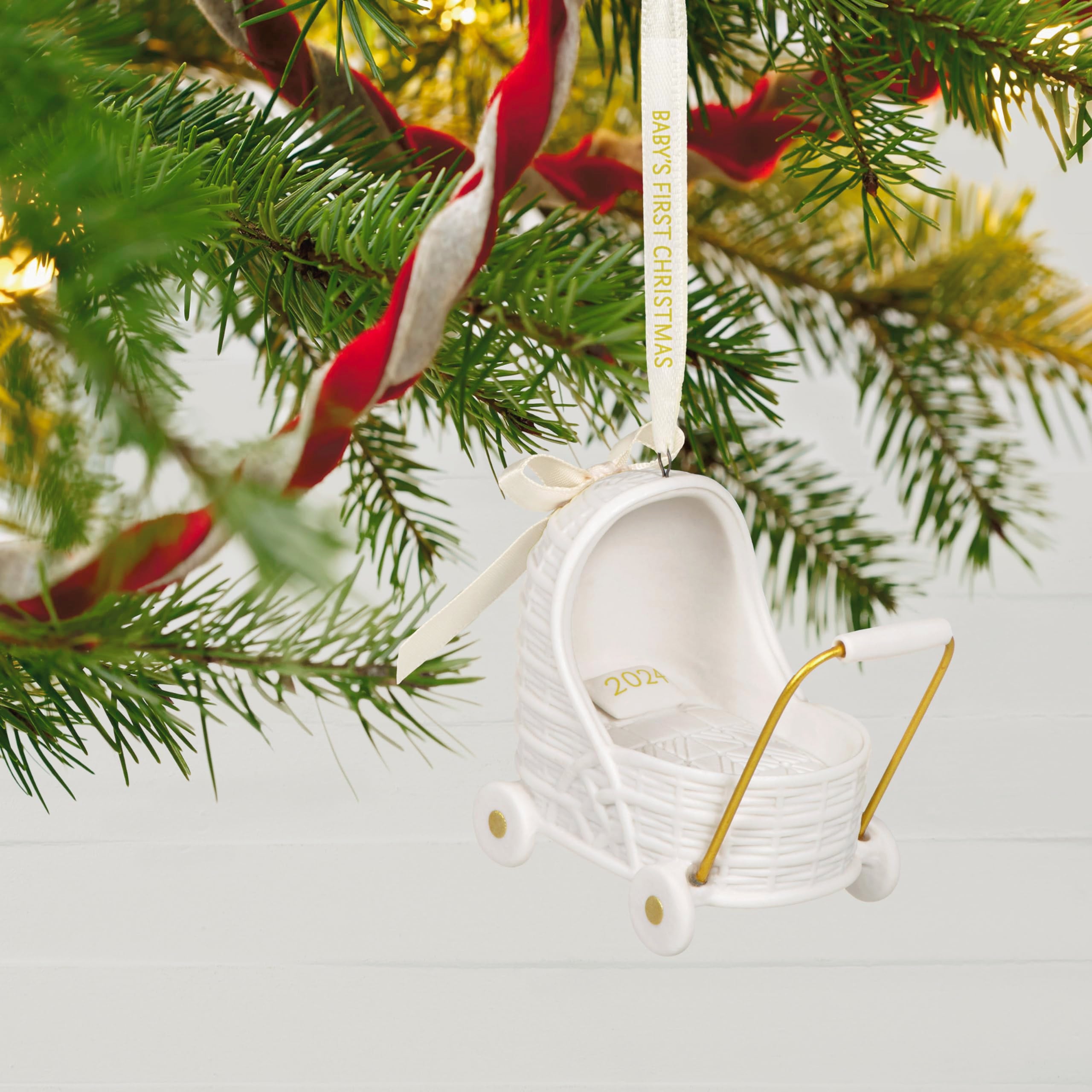 Hallmark Keepsake Christmas Ornament 2024, Baby's First Christmas Pram, Porcelain, Baby Gift