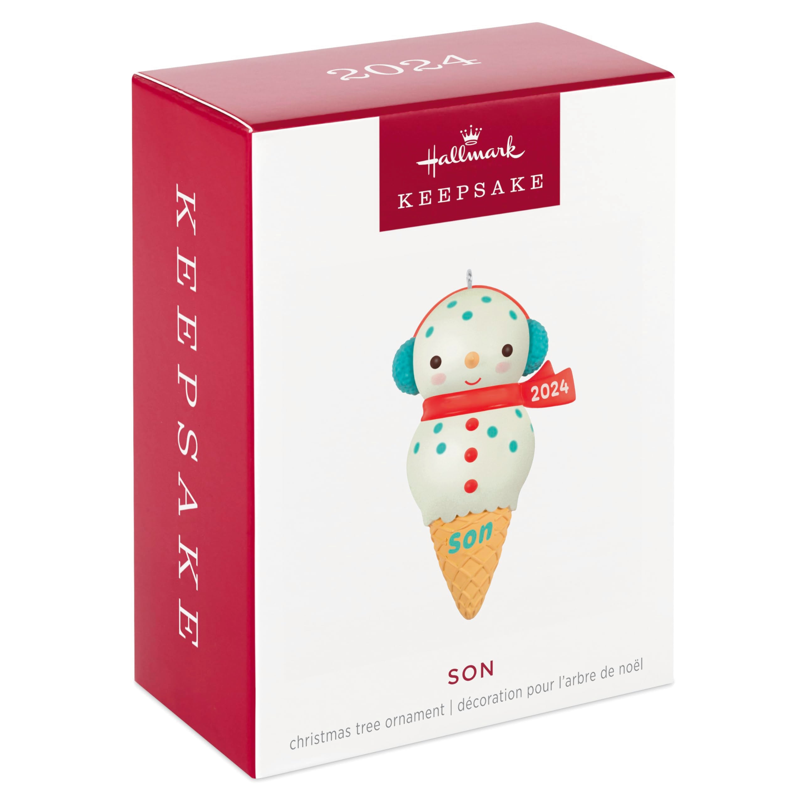 Hallmark Keepsake Christmas Ornament 2024, Son Snowman Ice Cream Cone 2024, Family Gifts