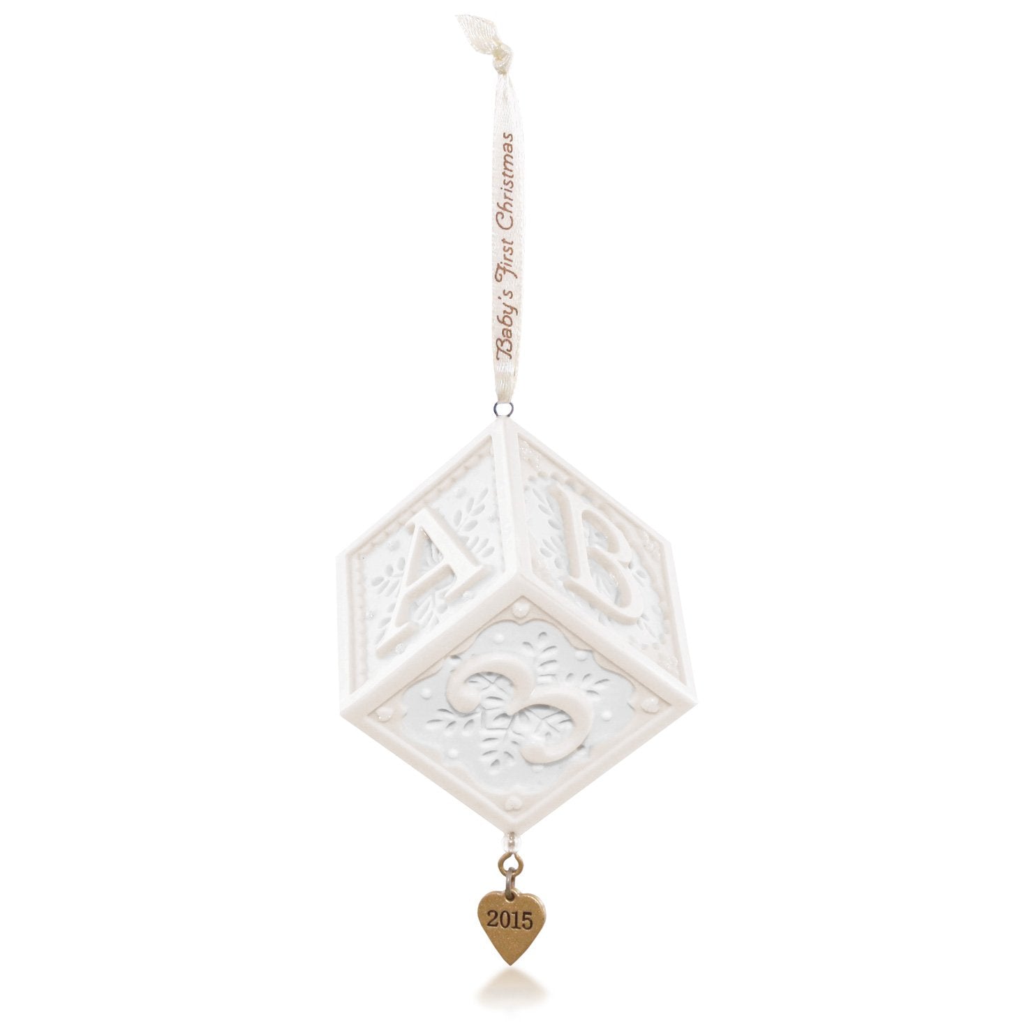 Hallmark Keepsake Christmas Ornament Year Dated 2015, Baby's First Christmas Porcelain