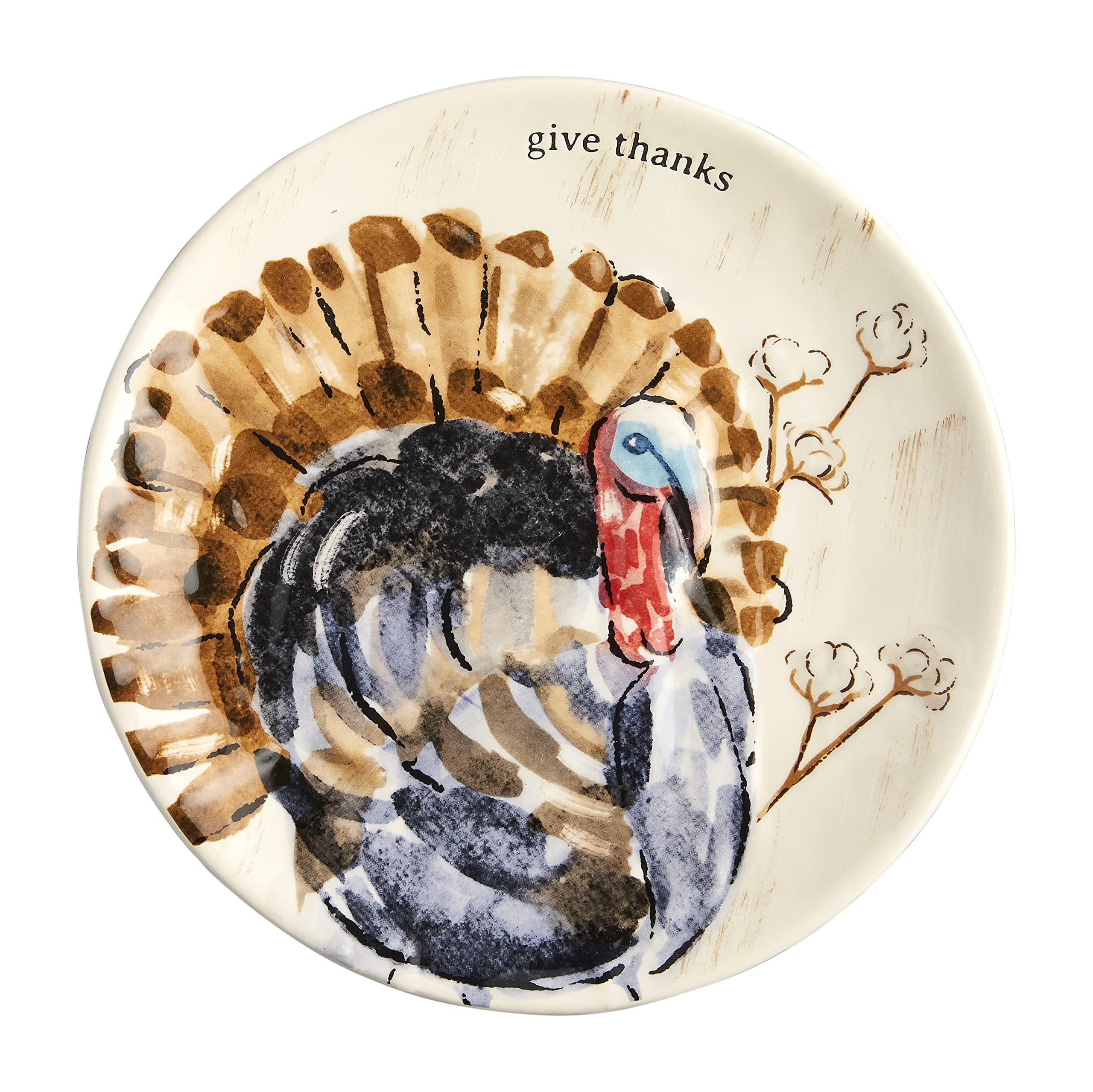 Mud Pie Thanksgiving Salad Plate, Give Thanks, 8" dia