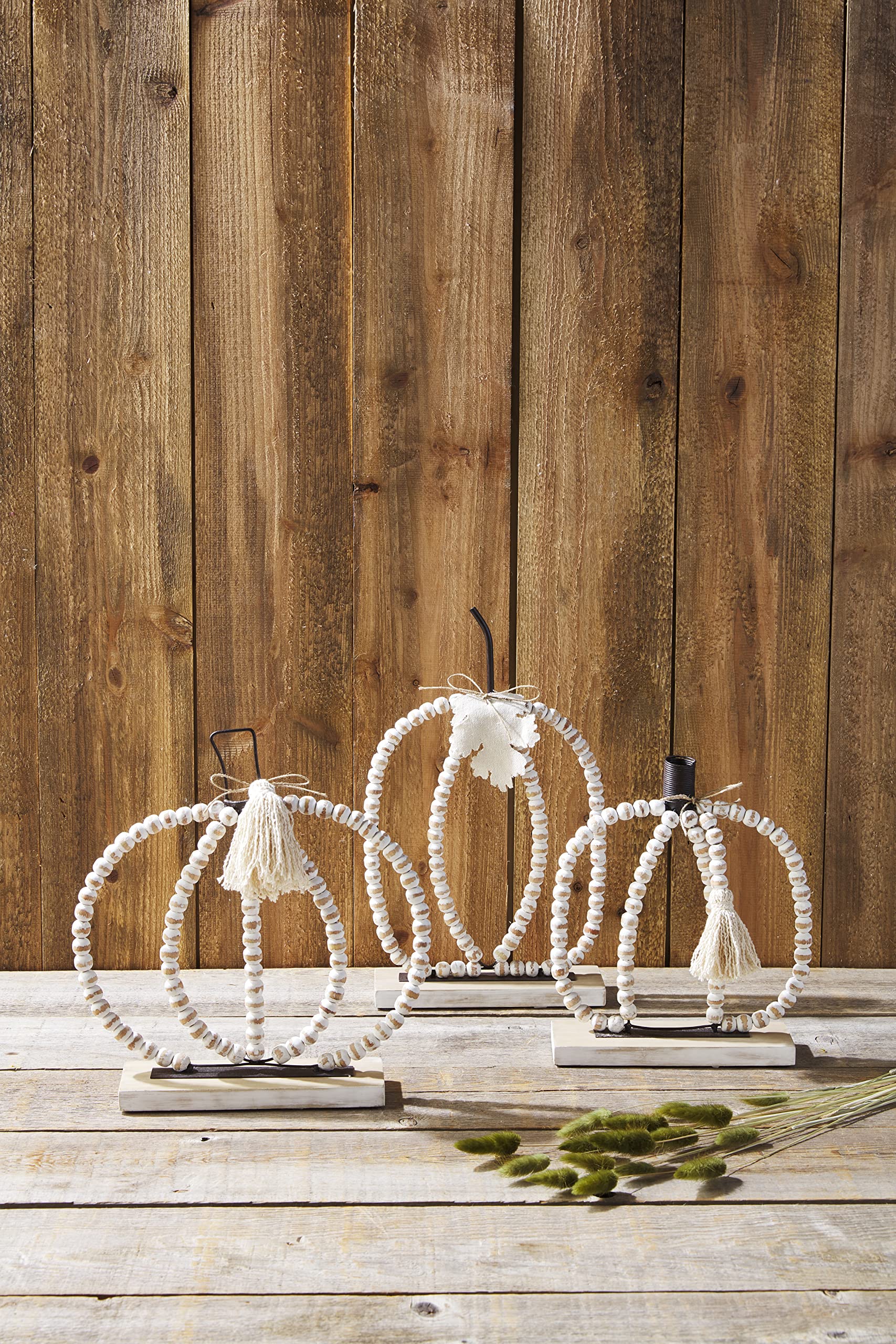 Mud Pie Beaded Pumpkin, Large Table Sitters