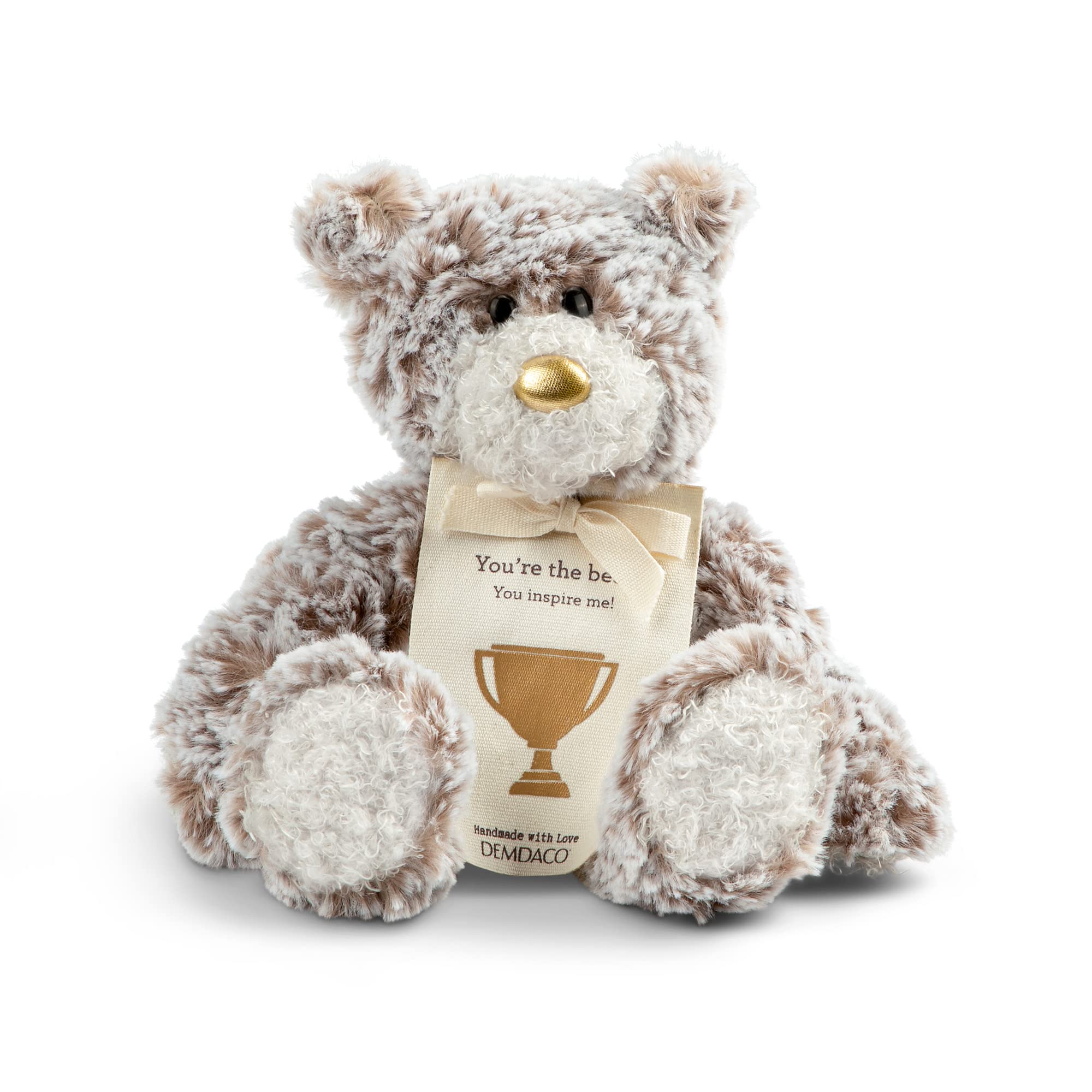 DEMDACO Giving Bear Mini Plush with "You are inspiring" Trophy Tag