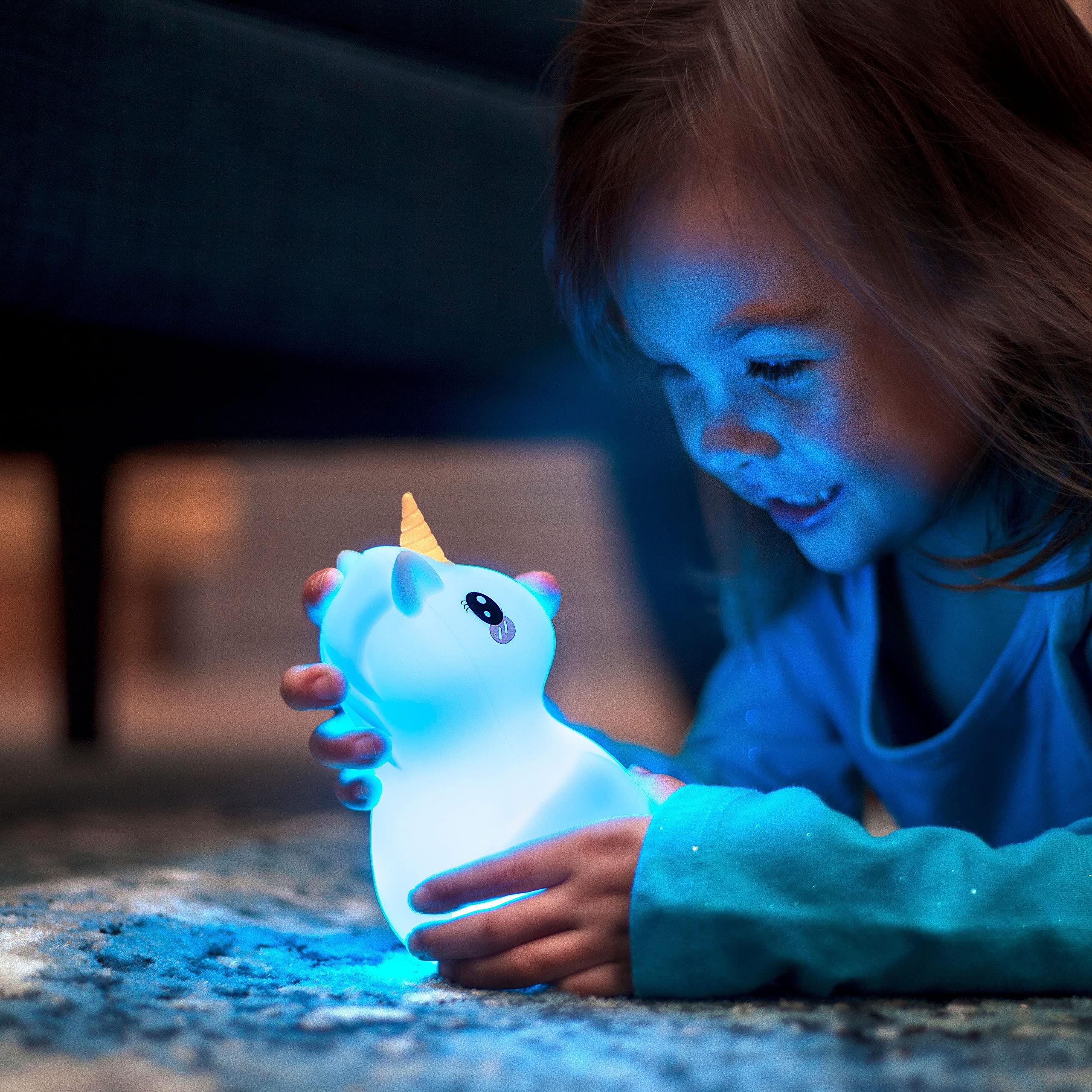 Lumipets Animal Kids Night Light, Silicone Nursery Light for Baby and Toddler, Squishy Night Light for Kids Room, Night Lights for Girls and Boys, Kawaii Lamp (Junior Unicorn)