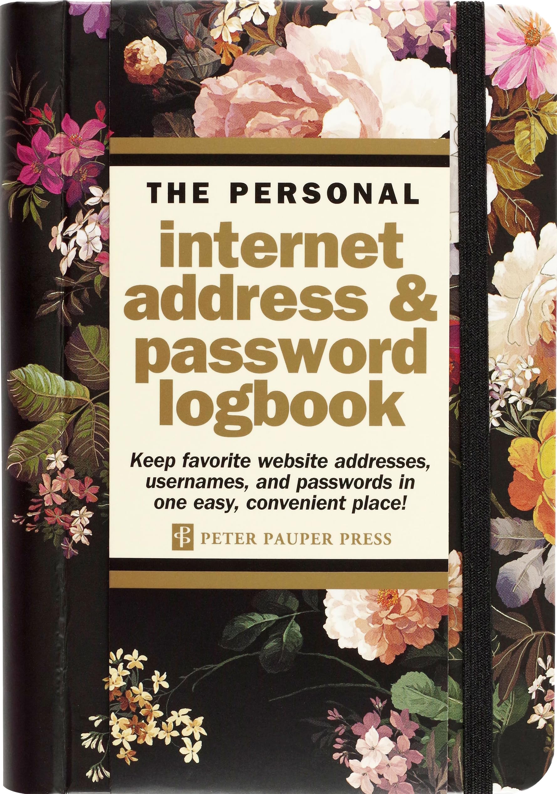 Midnight Floral Internet Address & Password Logbook