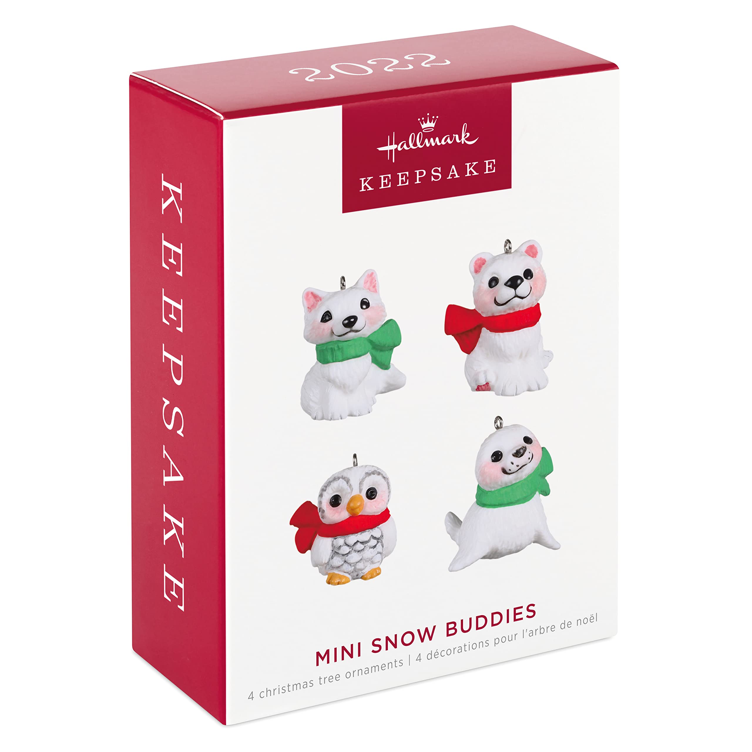 Hallmark Keepsake Miniature Christmas Ornament 2022, Snow Buddies, Mini Set of 4