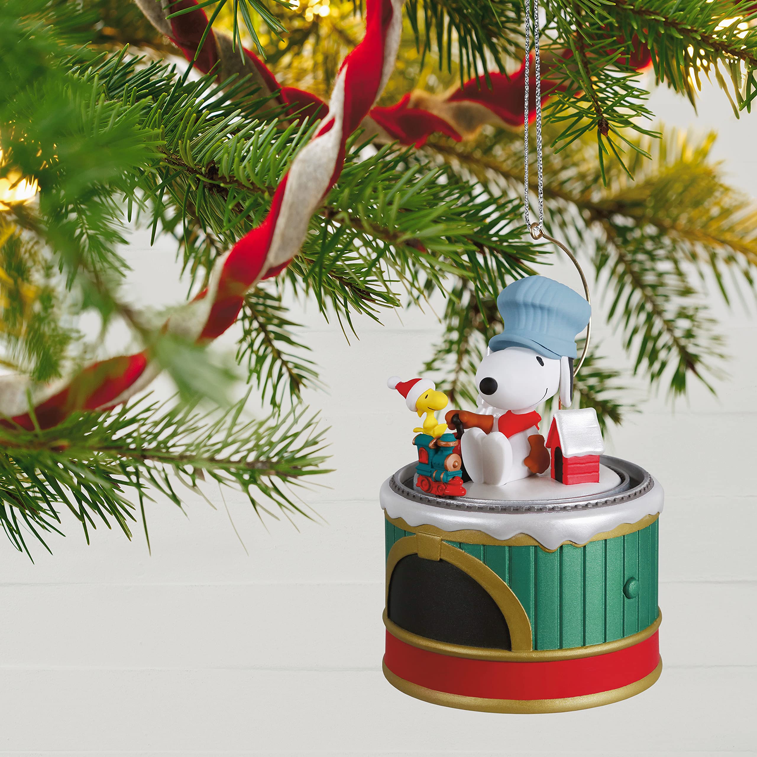 Hallmark Keepsake Christmas Ornament 2021, The Peanuts Gang Snoopy's Toy Train, Sound and Motion