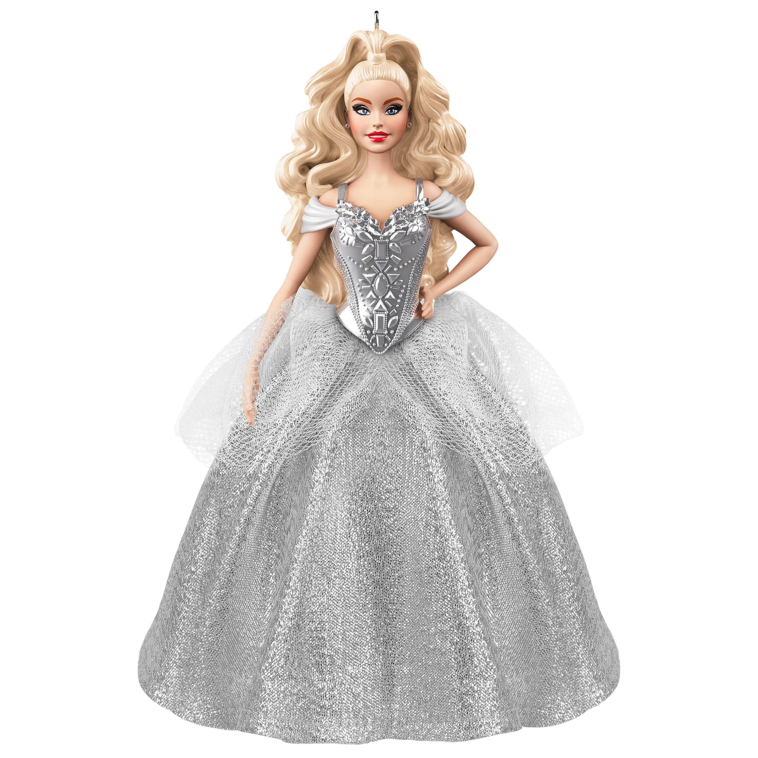 White Holiday Barbie Hallmark Keepsake Christmas Ornament 2021