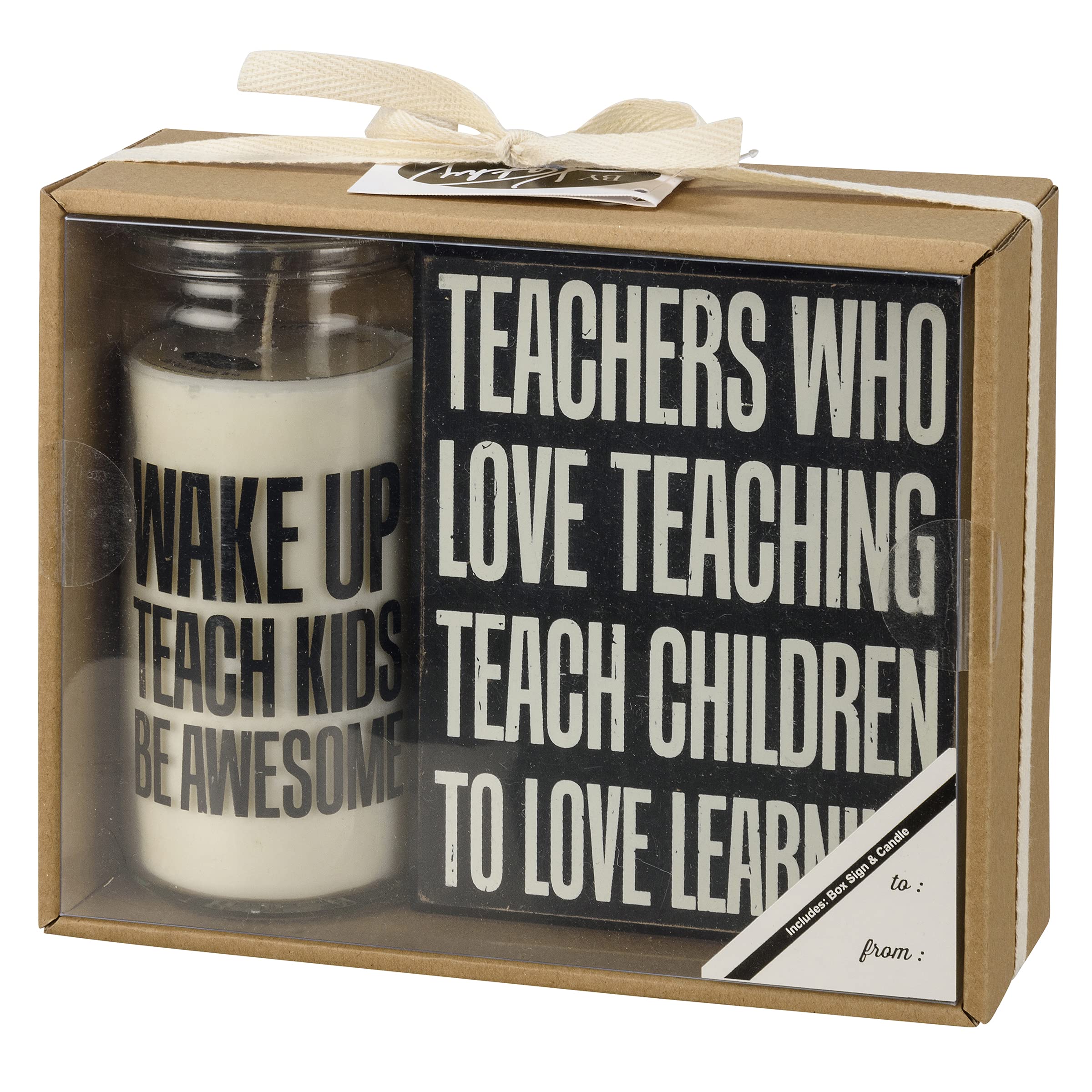 Primitives by Kathy Wake Up Teach Kids Be Awesome; Teachers Who Love Teaching Teach Children to Love Learning Home Décor Gift Set
