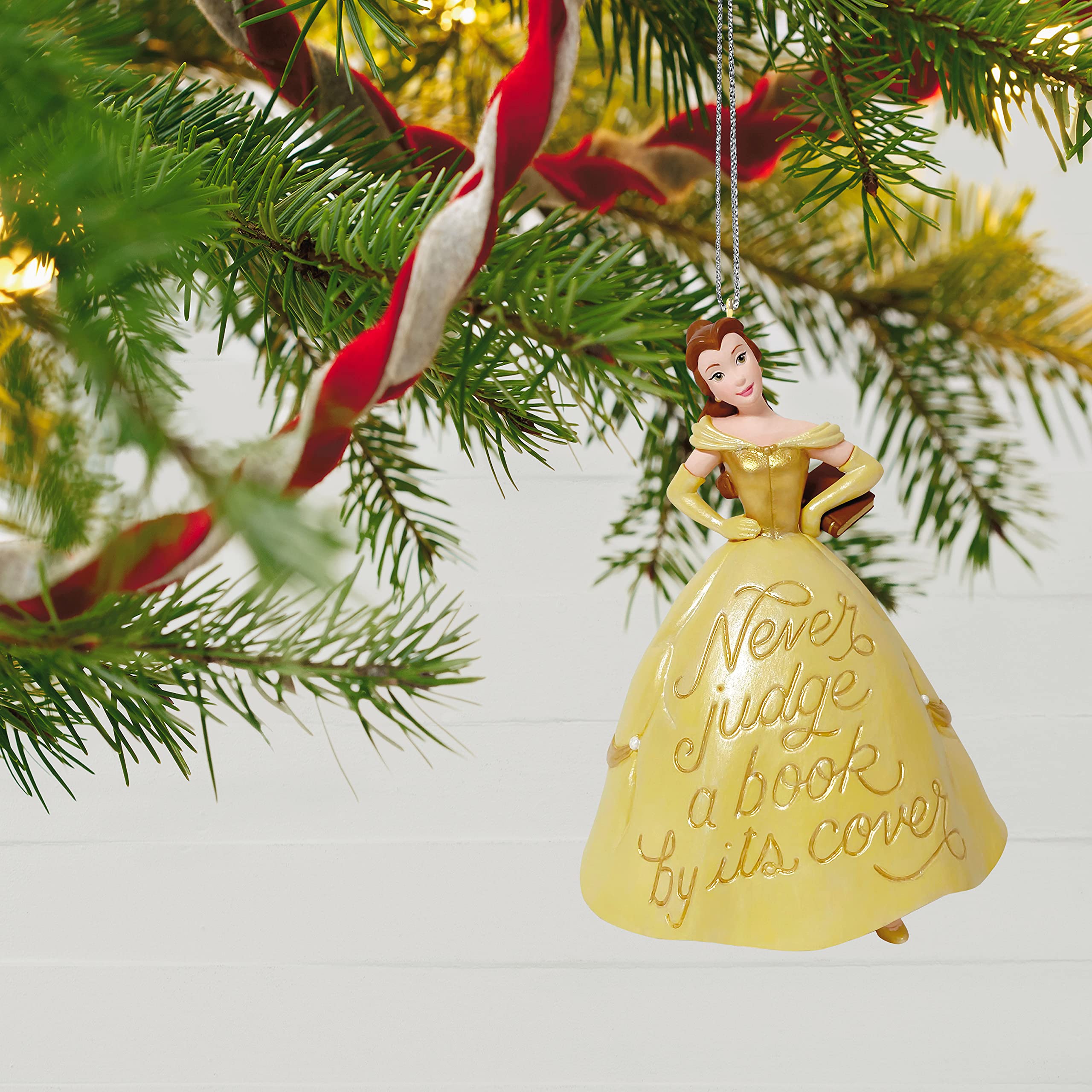 Hallmark Keepsake Christmas Ornament 2021, Disney Beauty and The Beast Book Lover Belle