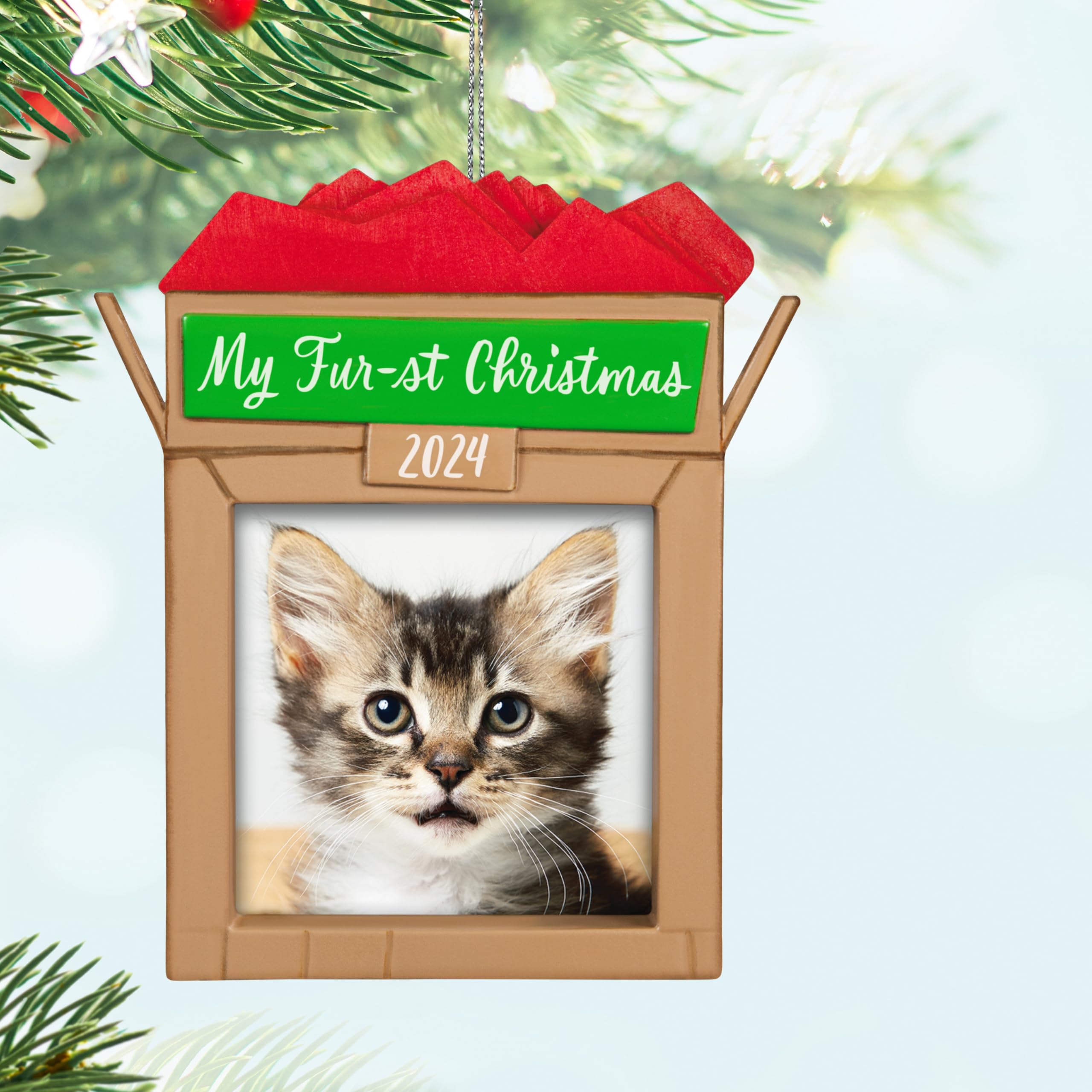 Hallmark Keepsake Christmas Ornament 2024, Pet's Fur-st Christmas 2024 Photo Frame, Pet Gifts