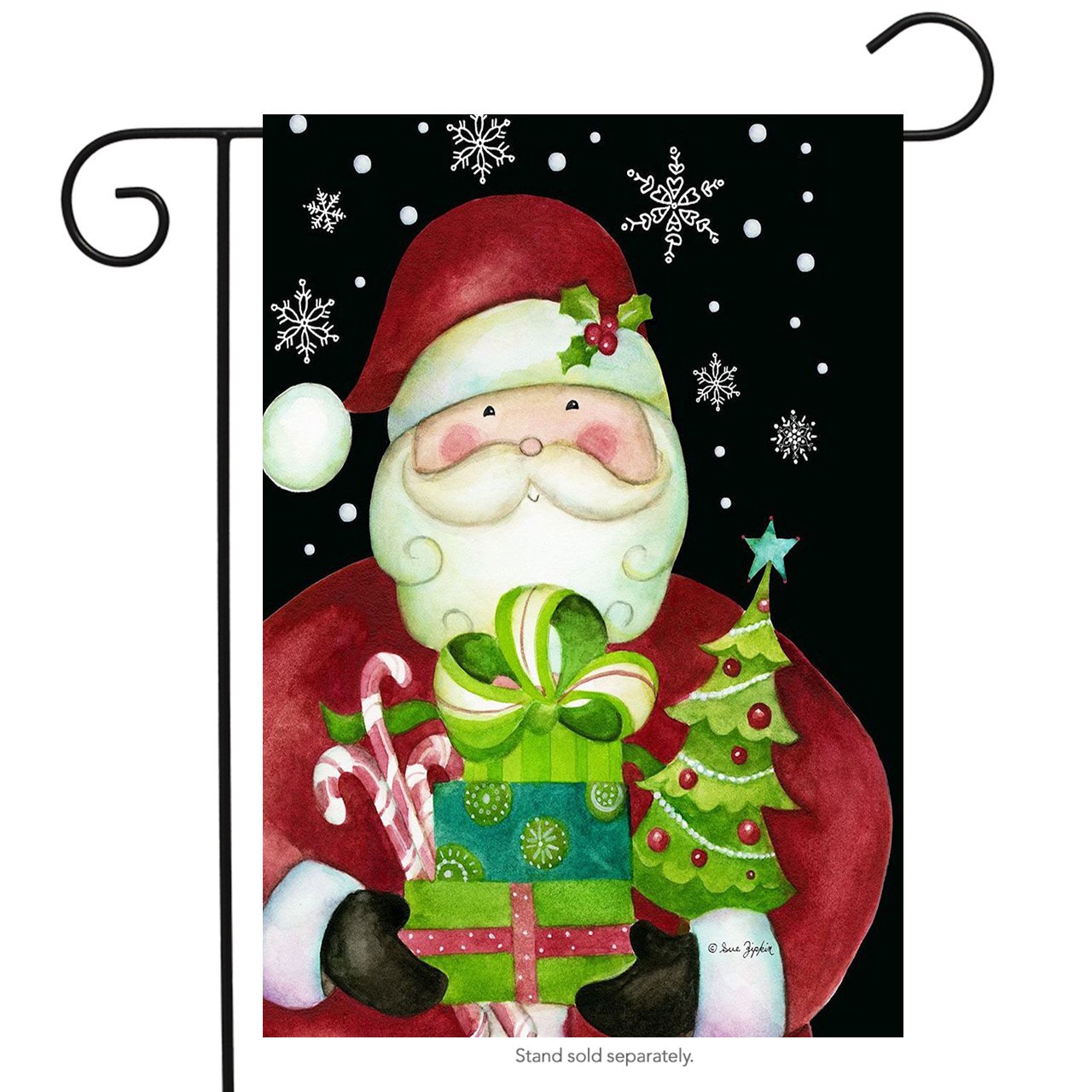 Briarwood Lane 12.5" x 18" Premium Santa with Green Gifts & Christmas Tree Garden Flag