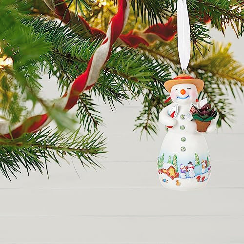 Hallmark Keepsake Christmas Ornament 2023, Snowtop Lodge Terran S. Gardner, Porcelain Ornament, Snowman Gifts