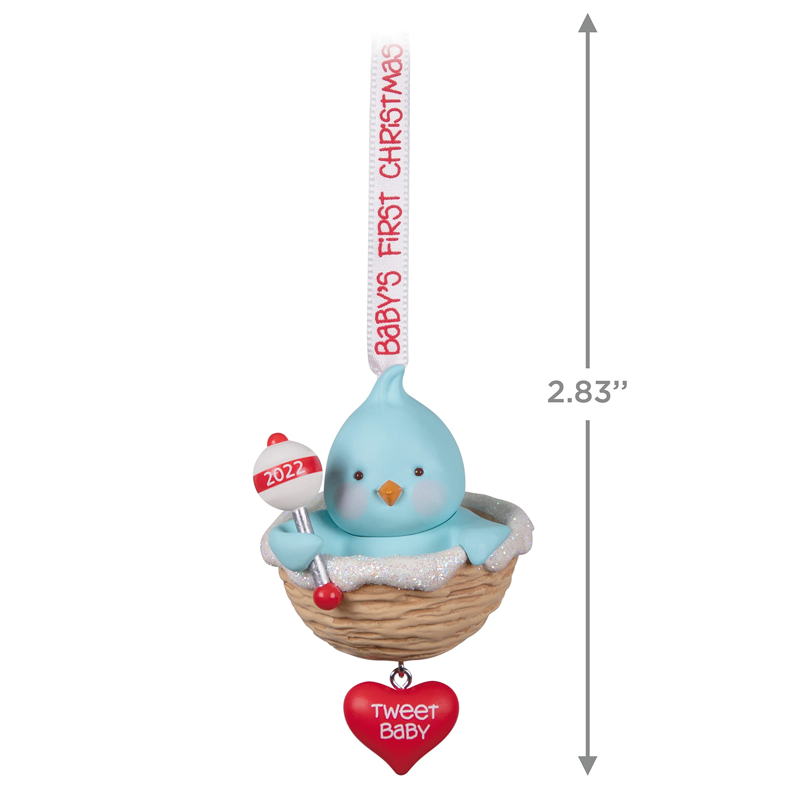 Hallmark Keepsake Plastic Christmas Ornament 2022 Year-Dated, Baby Boy’s First Christmas, Blue Bird
