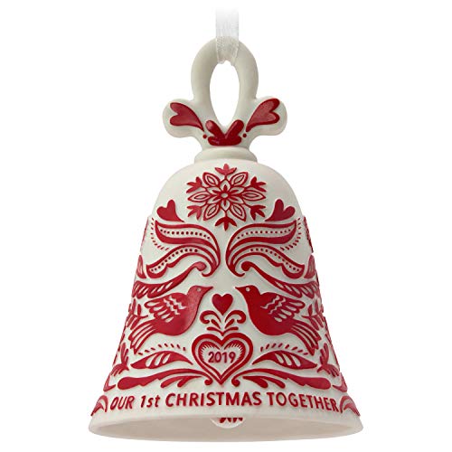 Hallmark Keepsake 1799QGO2389 Christmas Ornament 2019 Year Dated, Our First Christmas Bell, Porcelain