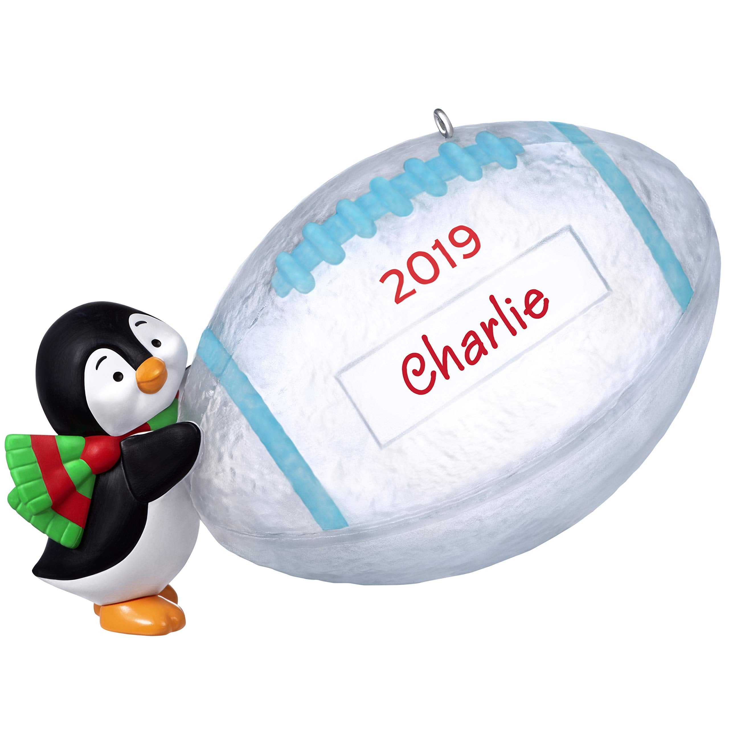 Hallmark Keepsake Christmas Ornament 2019 Year Dated, Football Star Penguin DIY Personalized Ornament
