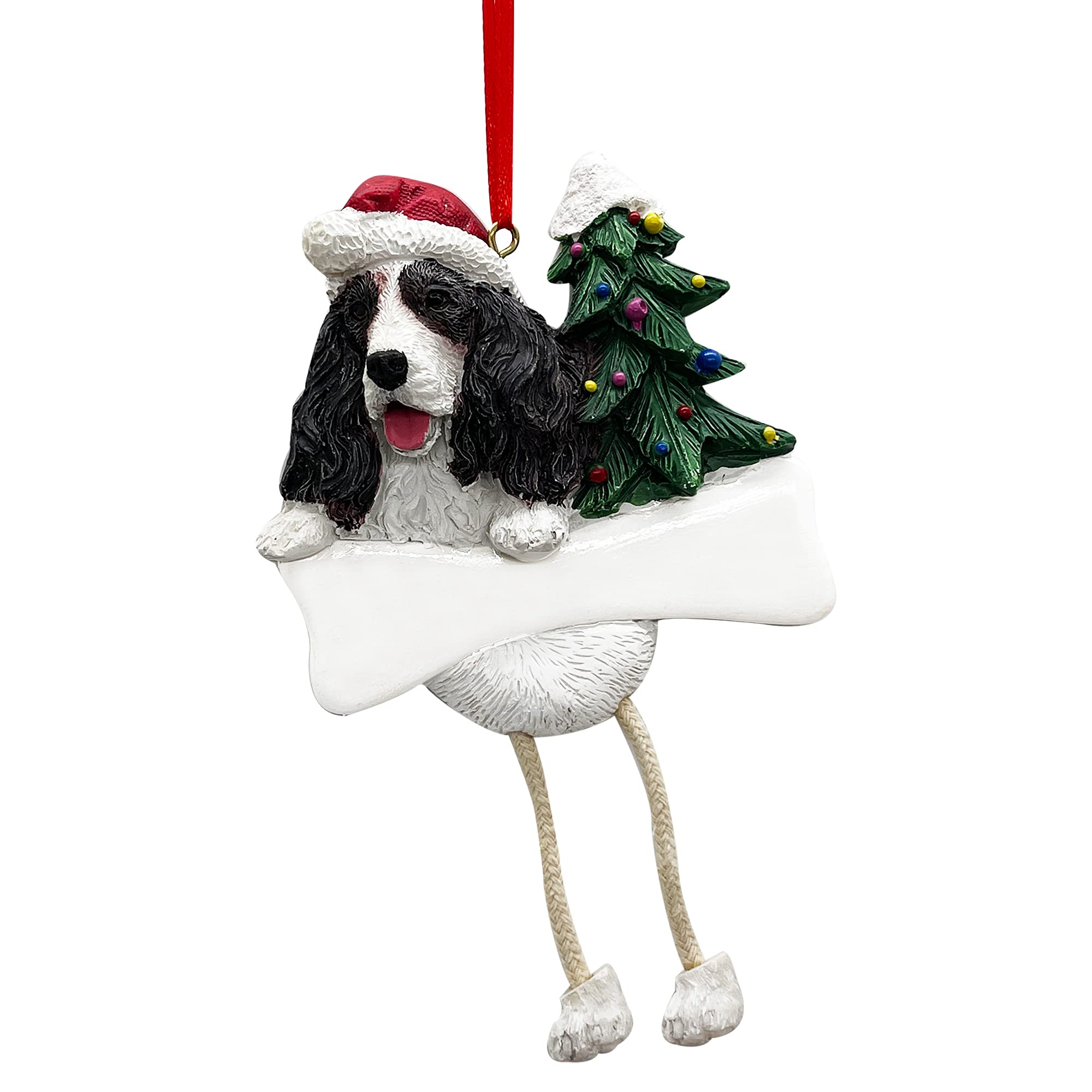 Springer Spaniel Ornament with Unique "Dangling Legs" Hand Painted and Easily Personalized Christmas Ornament