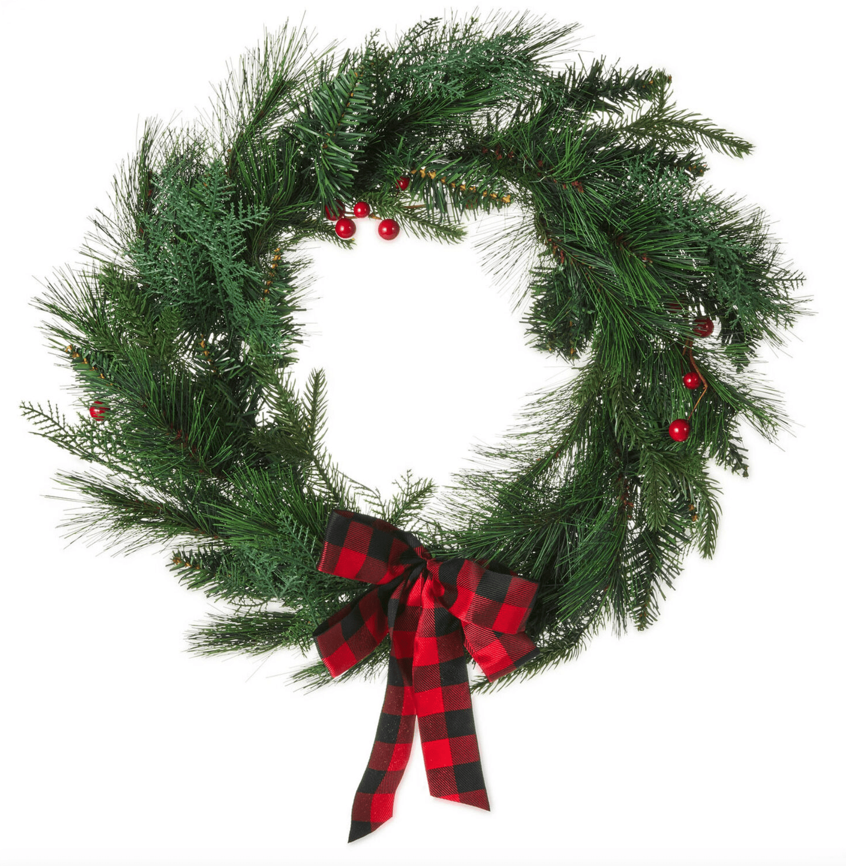 Hallmark Holly Berry and Pine Faux Floral Holiday Christmas Wreath 19"