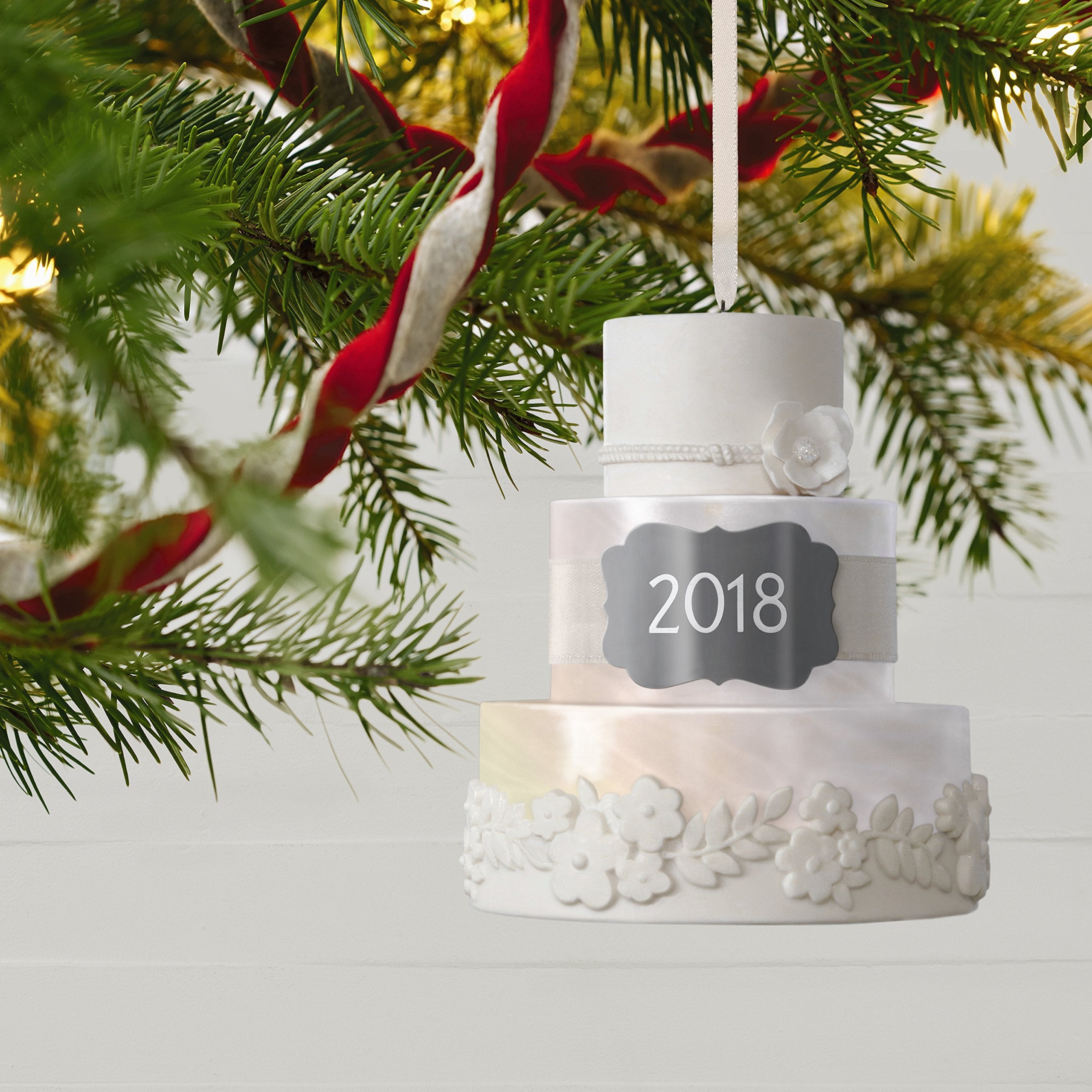 Hallmark Keepsake Christmas Ornament 2018 Year Dated Wedding Gift New Life Together Cake Porcelain