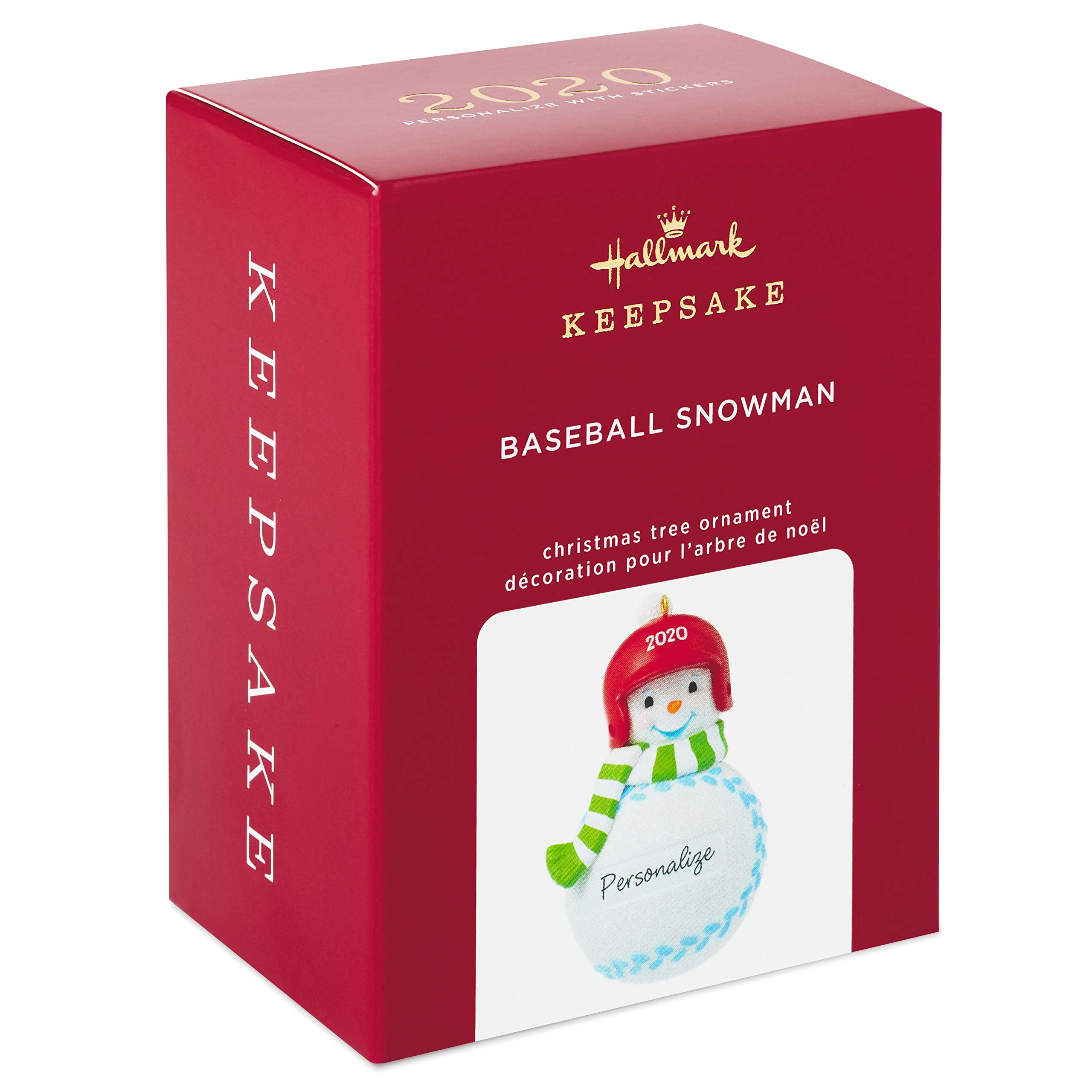 Hallmark Keepsake Christmas Ornament 2020 Year-Dated, Baseball Snowman, DIY Personalized (1299QGO1791)