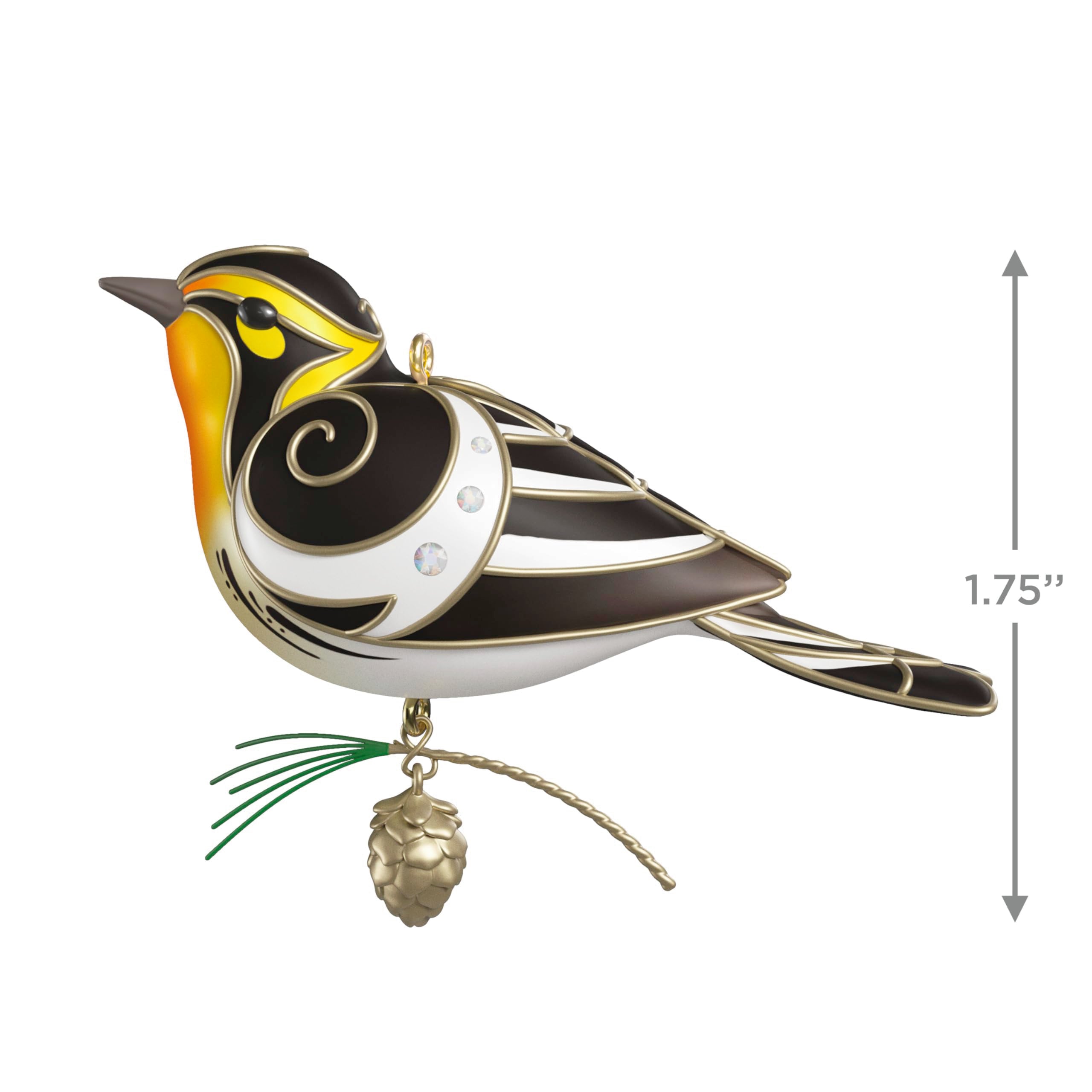 Hallmark Keepsake Christmas Ornament 2025, The Beauty of Birds Blackburnian Warbler, Gifts for Nature Lovers