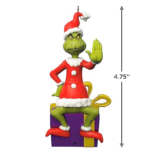 Hallmark Keepsake Christmas Ornament 2023, Dr. Seuss's How the Grinch Stole Christmas! Grinch Peekbuster Ornament With Motion-Activated Sound, Gifts for Grinch Fans