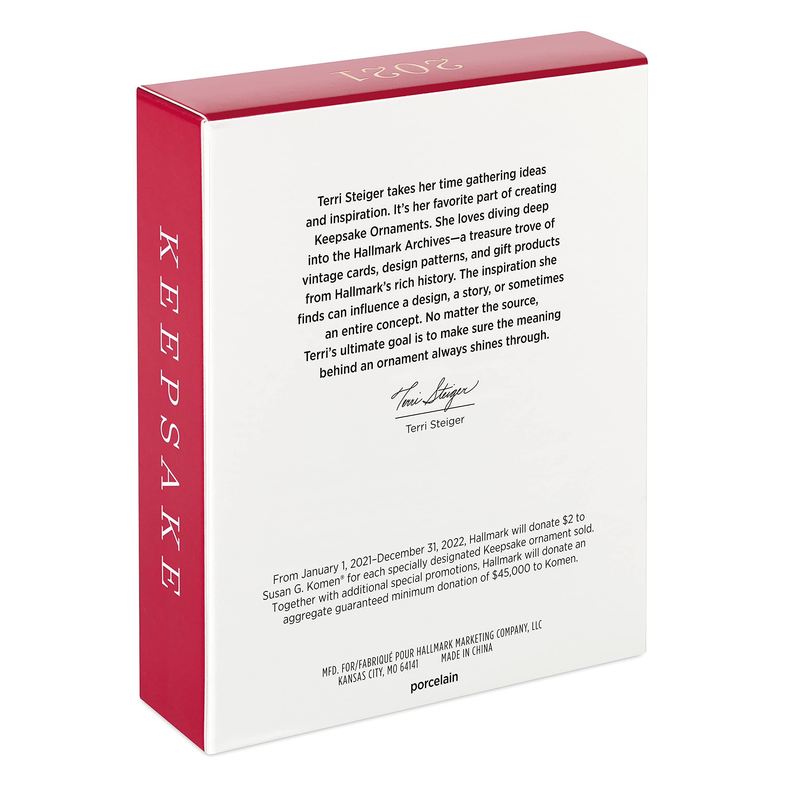 Hallmark Keepsake Christmas Ornament 2021, Strength is Beautiful Butterfly Benefiting Susan G. Komen, Porcelain