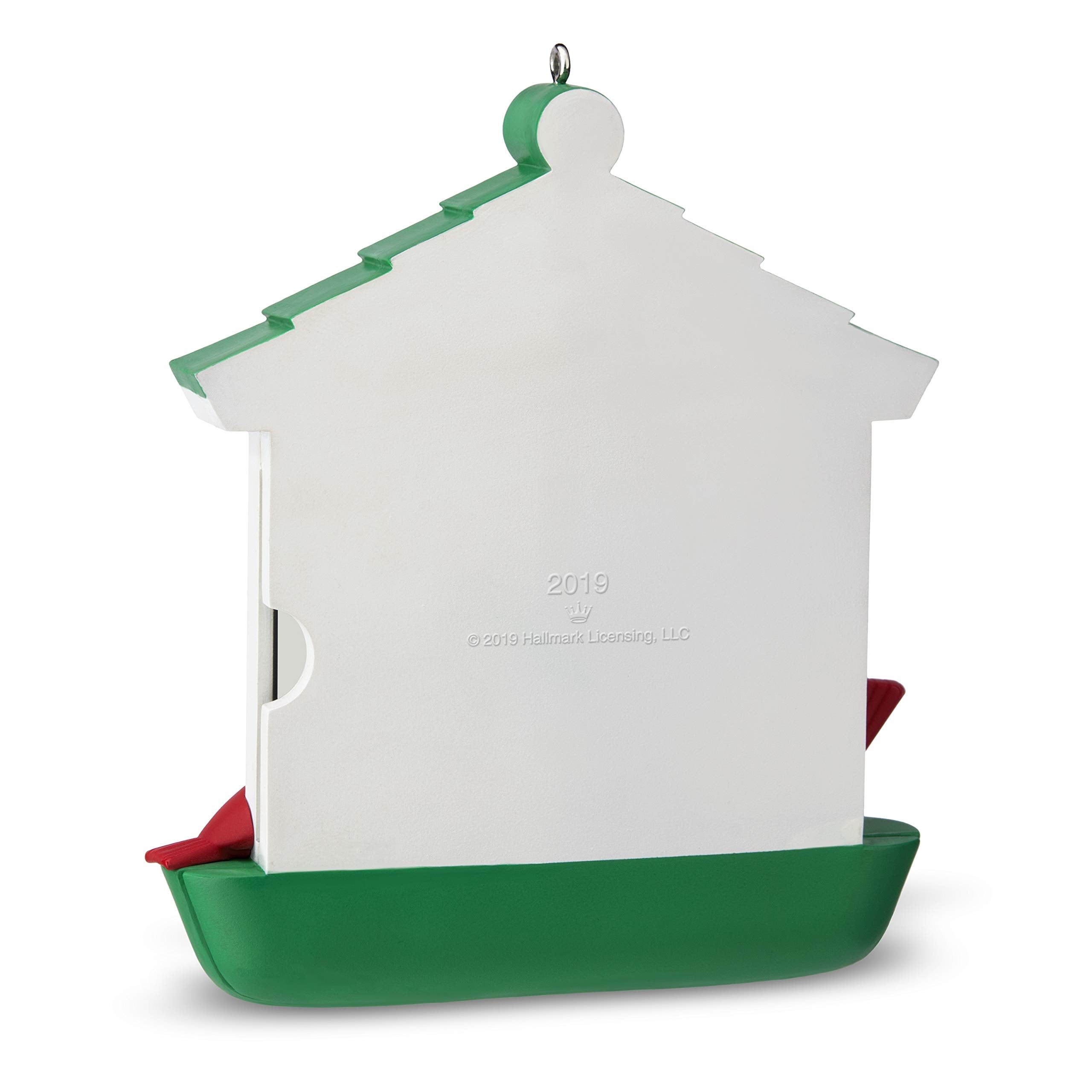 Hallmark Keepsake Christmas Ornament 2019 Year Dated Kitty Claus Cat in Bird Feeder Photo Frame,