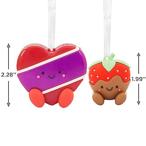 Hallmark Better Together Strawberry and Chocolate Magnetic Christmas Ornaments for Tree, Set of 2