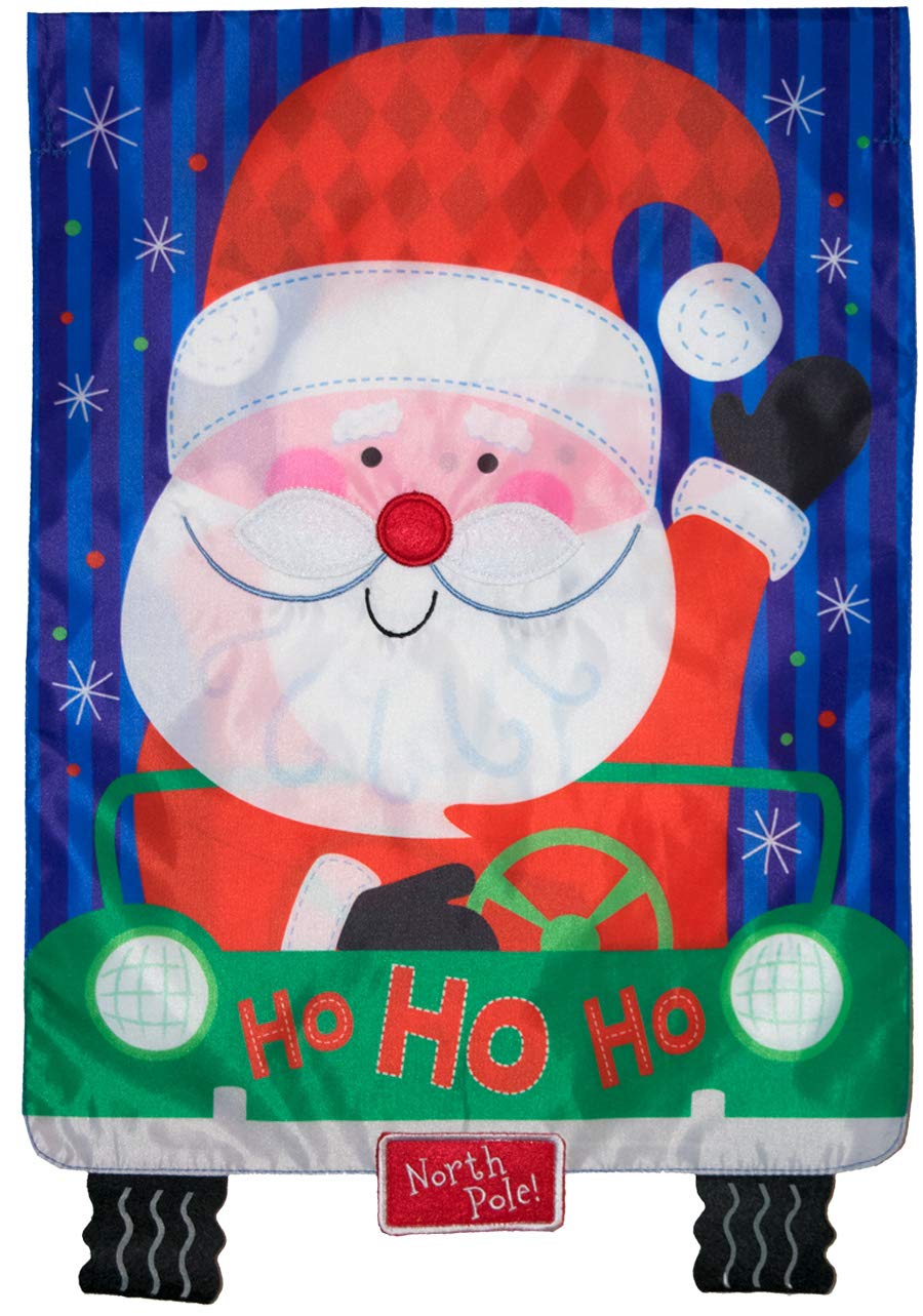 Santa's Delivery Christmas Applique Garden Flag Double Sided 12.5" x 18"